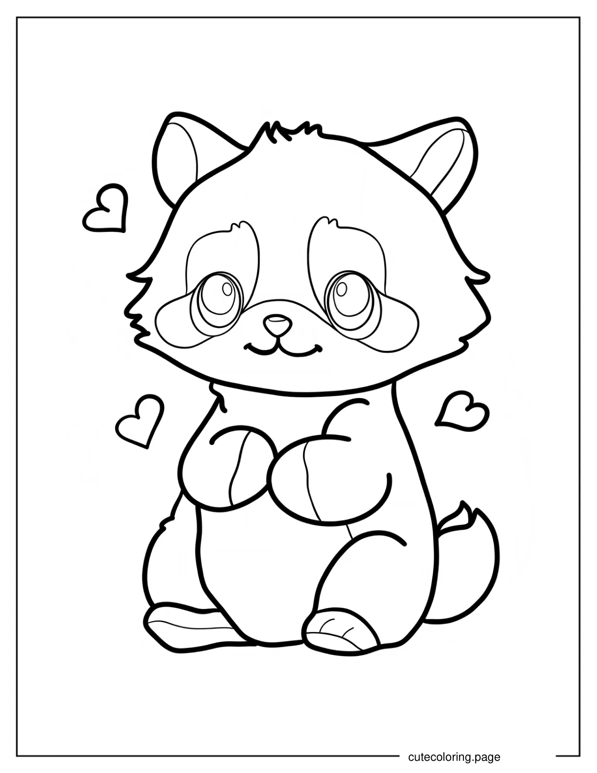 Cute Baby Racoon Coloring Sheet For Preschoolers coloring page