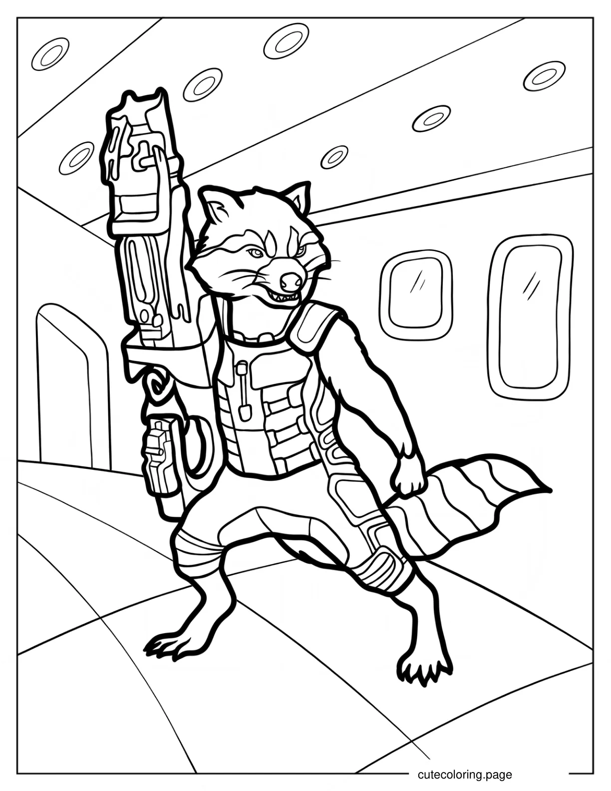 Rocket Racoon From Guardians Of The Galaxy coloring page