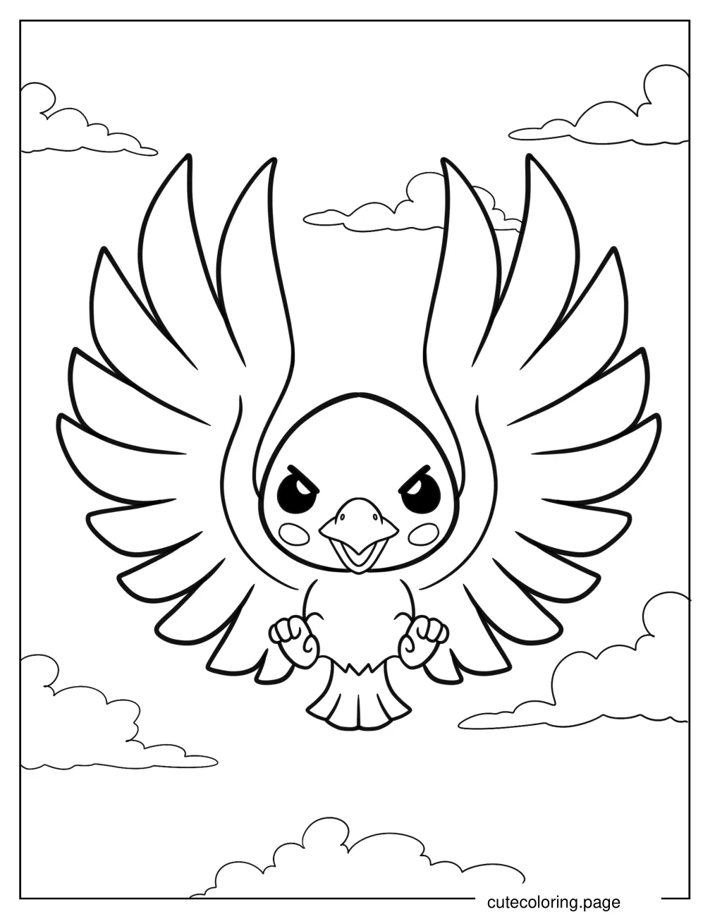 Angry Baby Raven In The Sky Coloring Sheet For Preschoolers coloring page