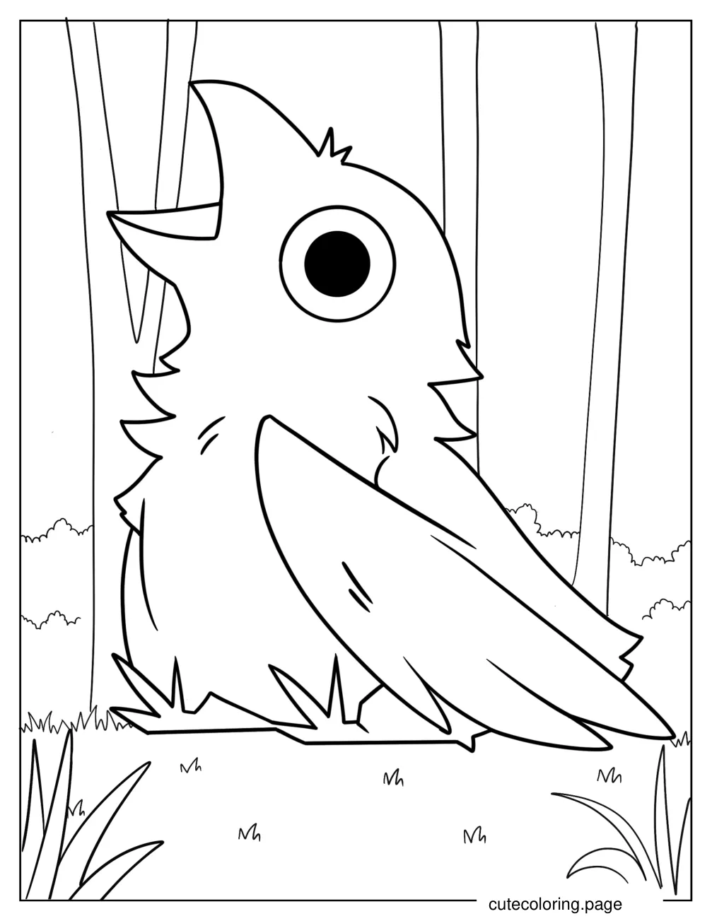 Easy Baby Raven Crying For Food Coloring Page For Preschoolers coloring page