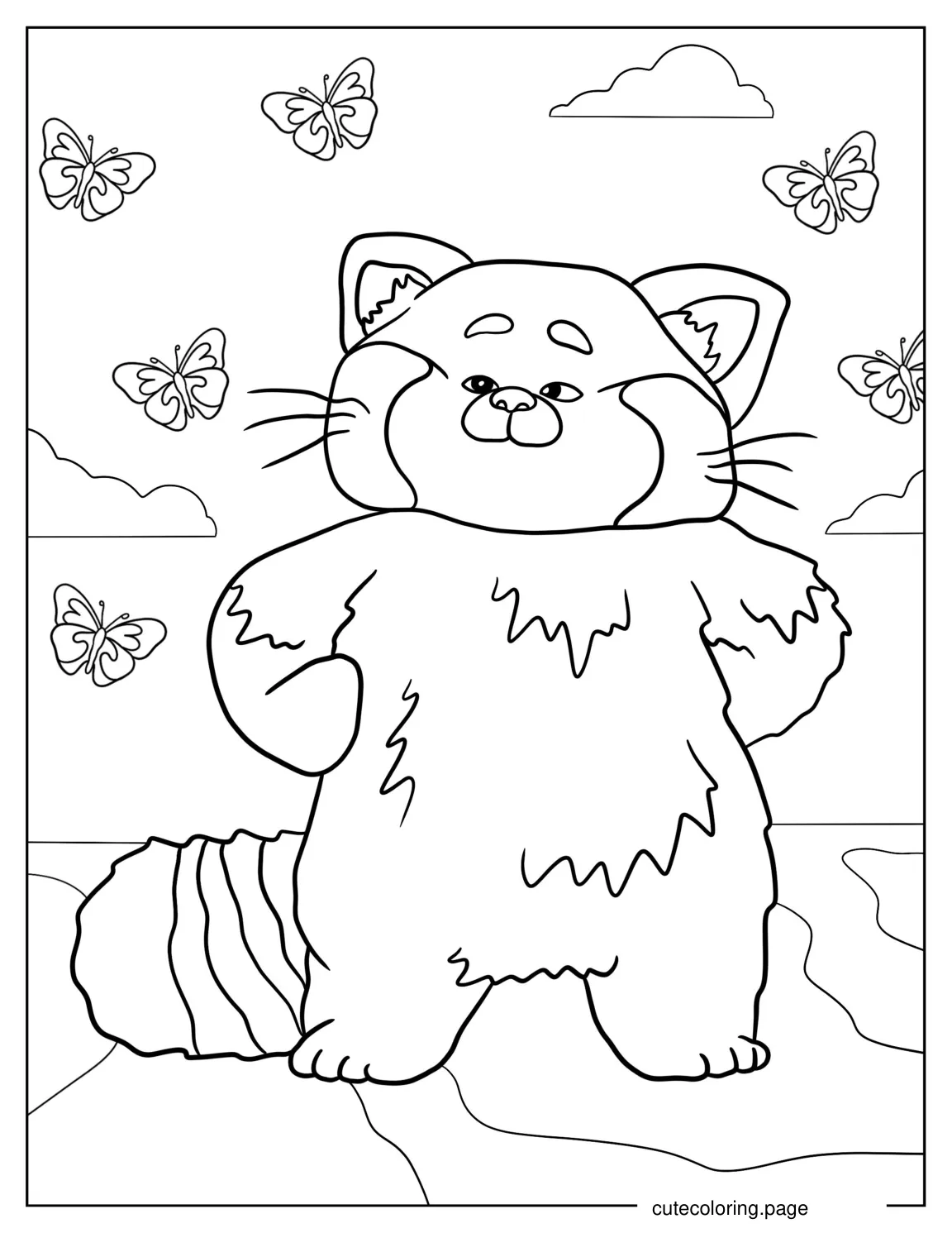 Red Panda From Turning Red Movie coloring page