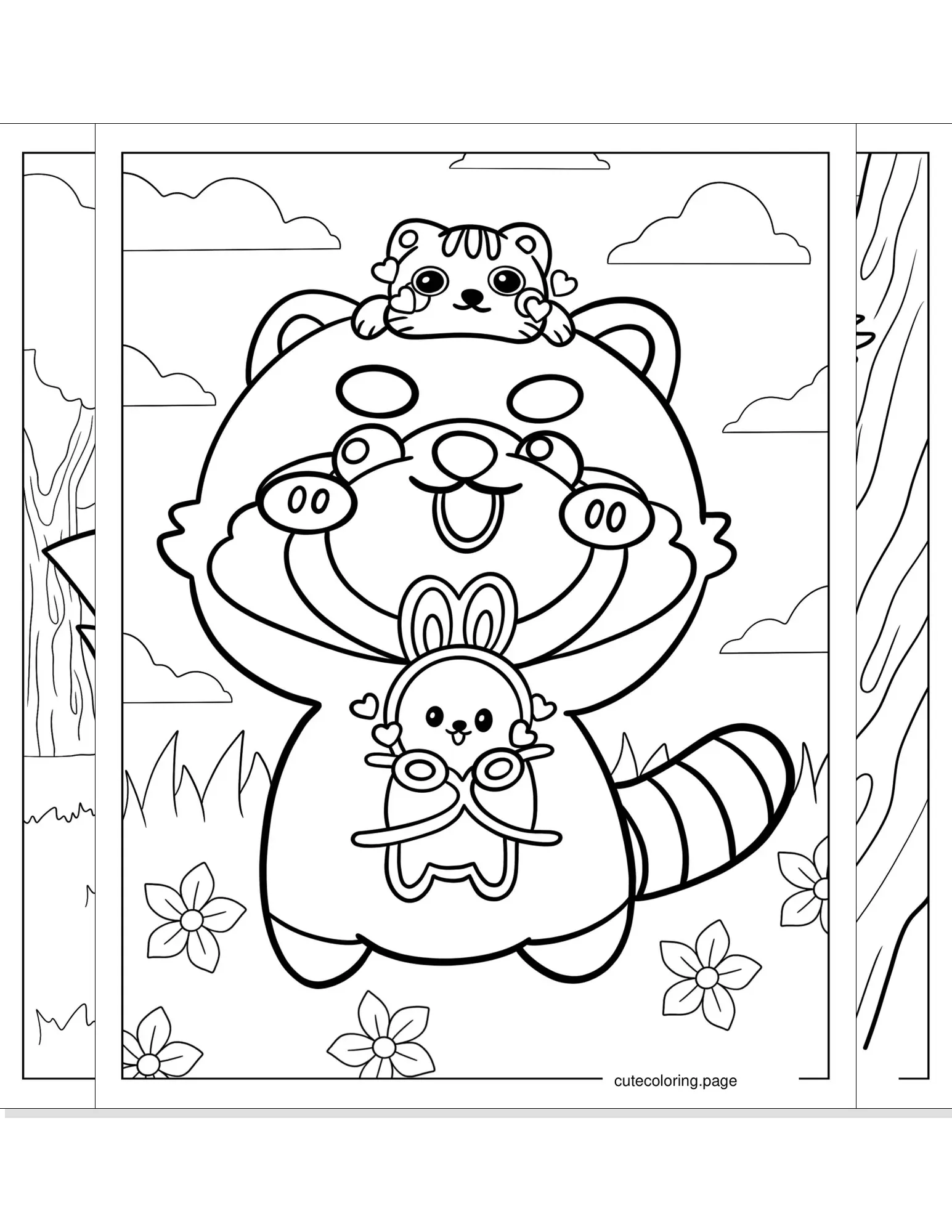 red panda coloring pages coloring page