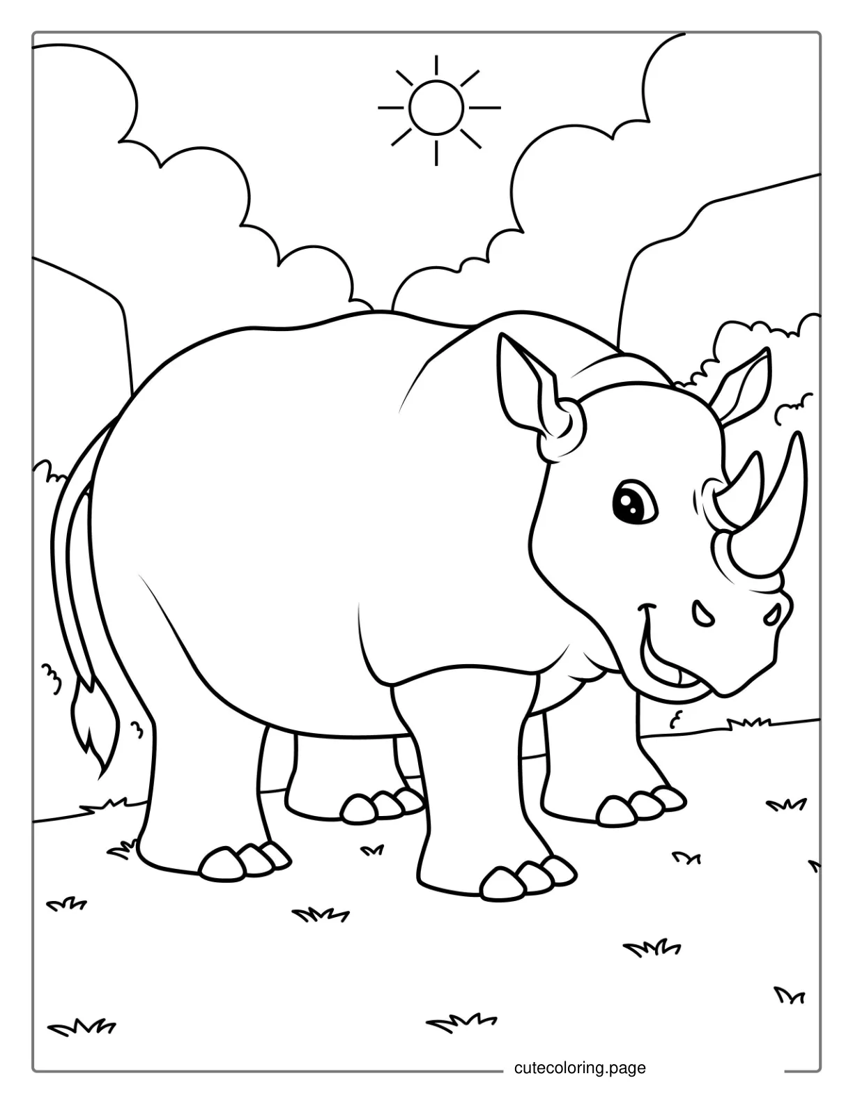 Adult Rhino Coloring Sheet coloring page