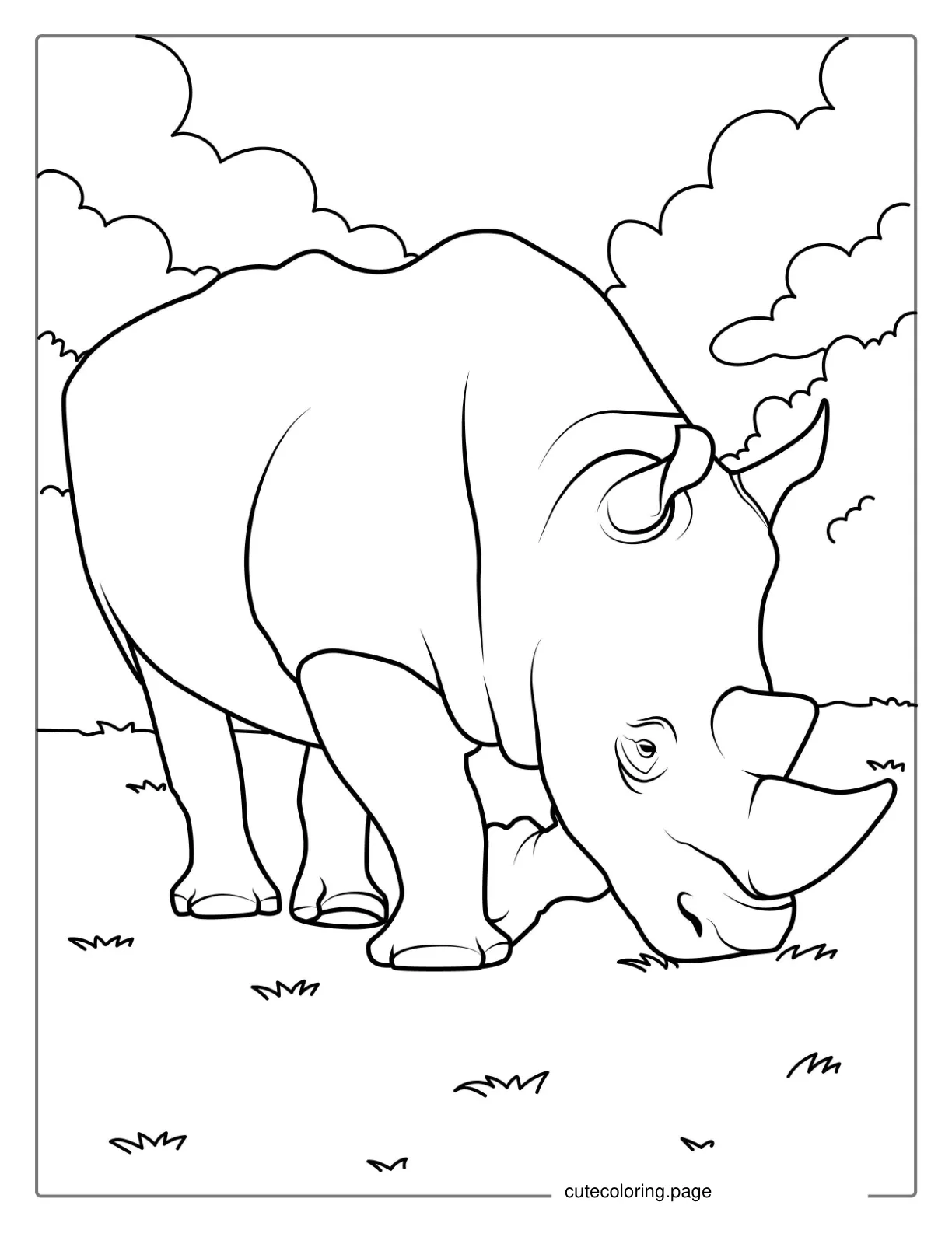 Black Rhino Coloring Page coloring page