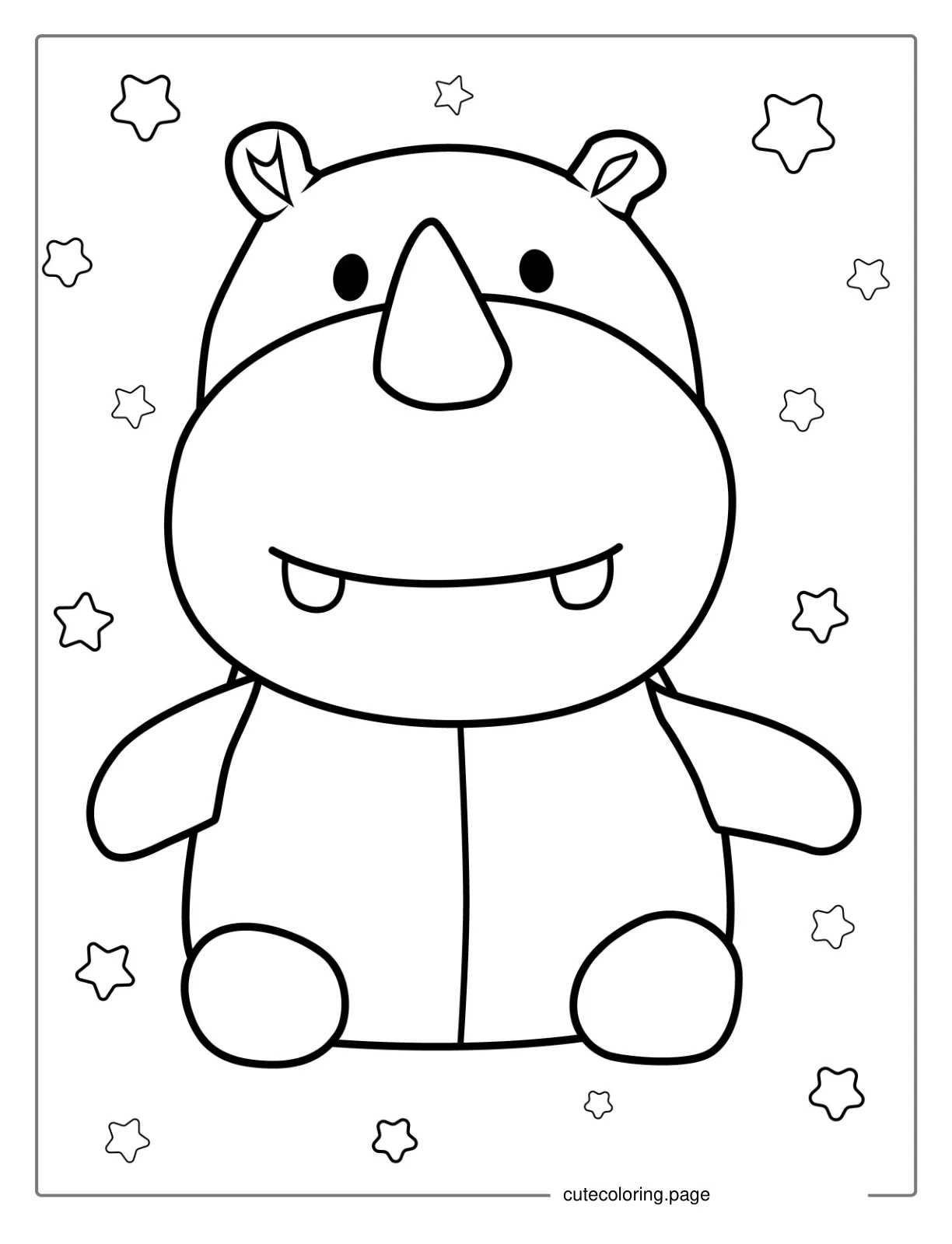 Rhino Coloring Page For Preschoolers coloring page