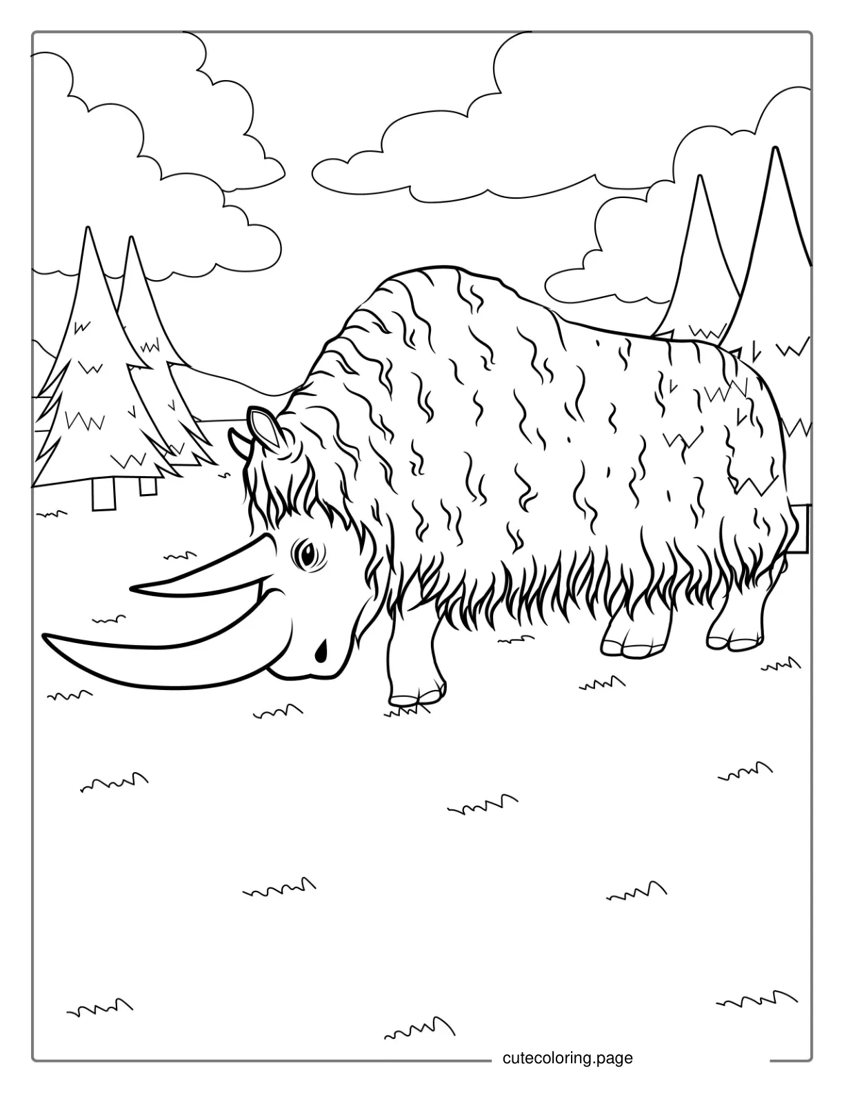 Woolly Rhino Coloring Sheet coloring page