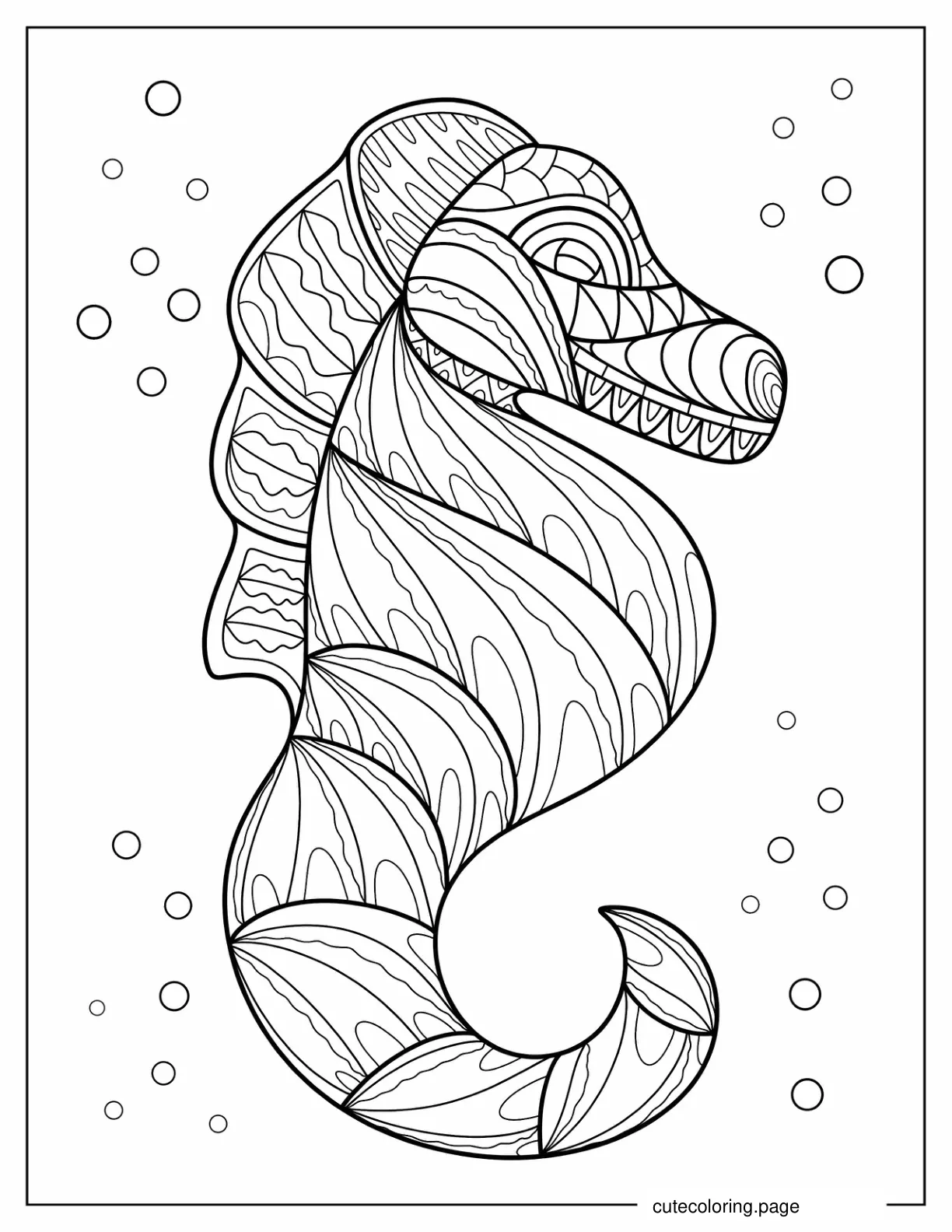 Mandala Seahorse To Color For Adults coloring page