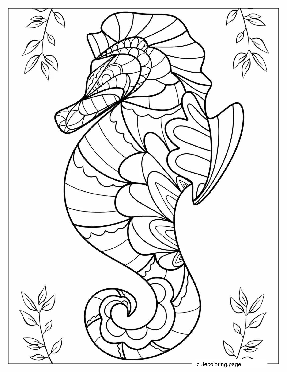 Seahorse Mandala Coloring Page For Adults coloring page