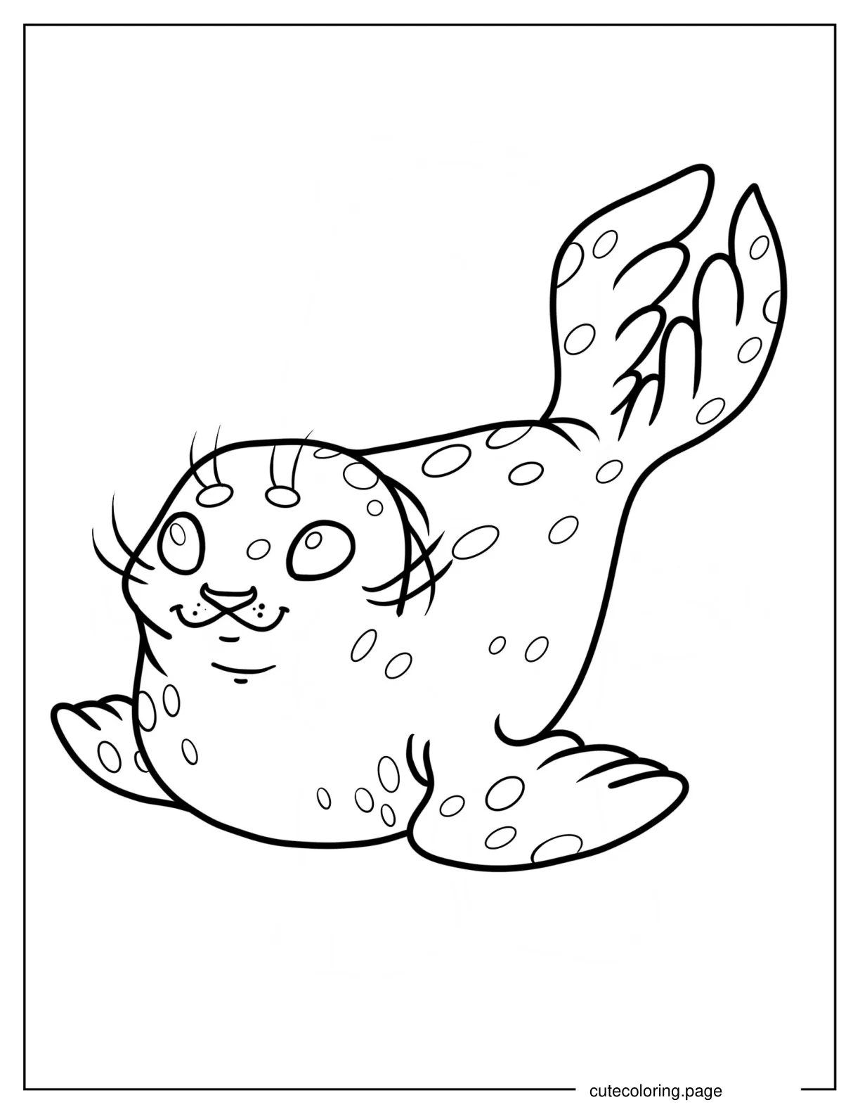 Cute Seal Coloring Sheet For Preschoolers coloring page