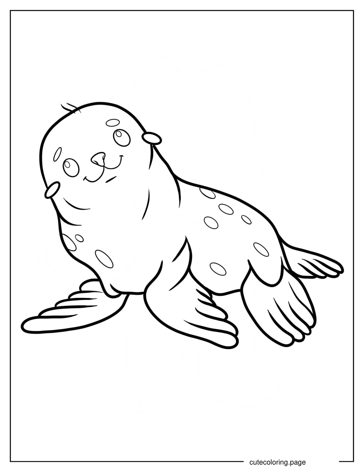 Smiling Baby Seal Coloring Page For Preschoolers coloring page