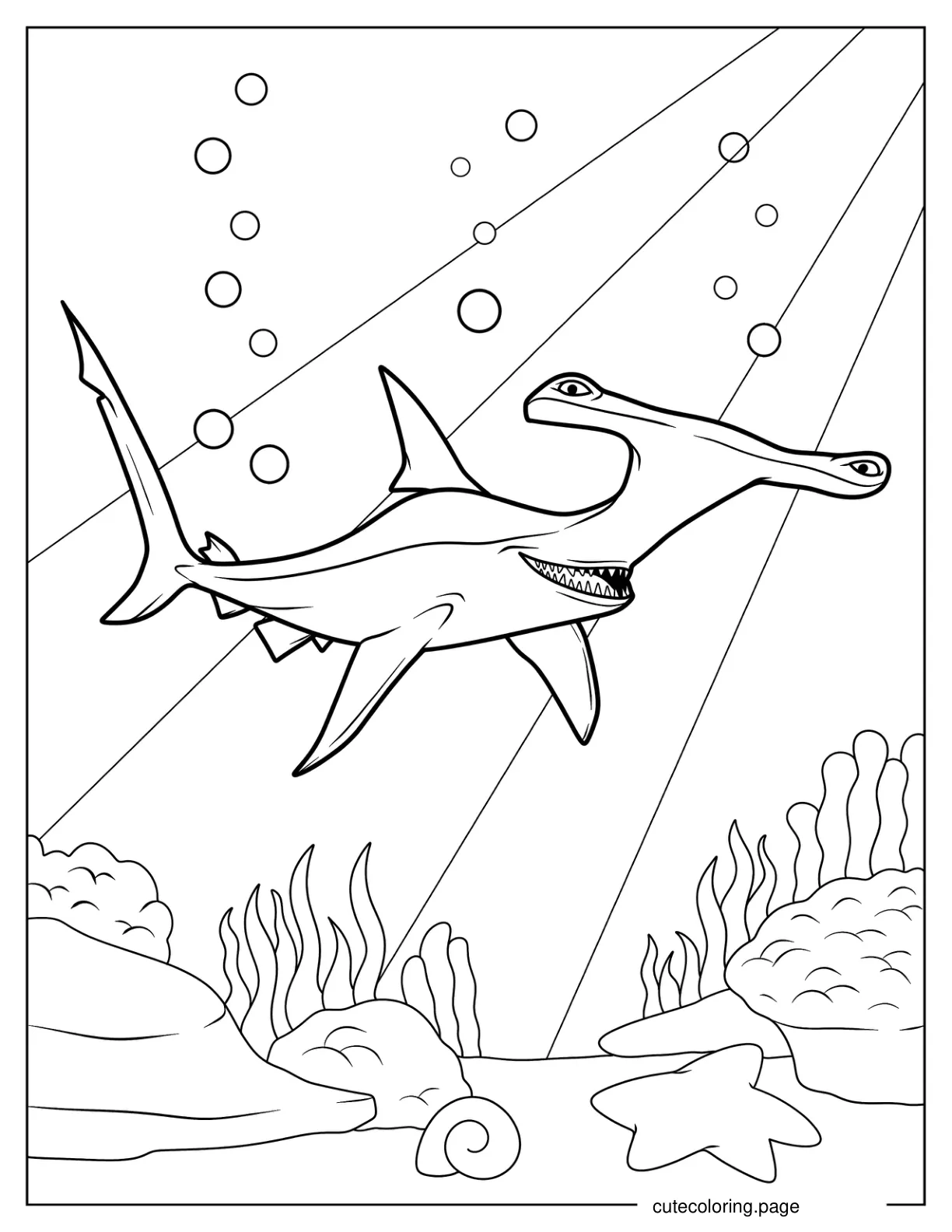 Anchor The Hammerhead Shark Finding Nemo Coloring Page coloring page