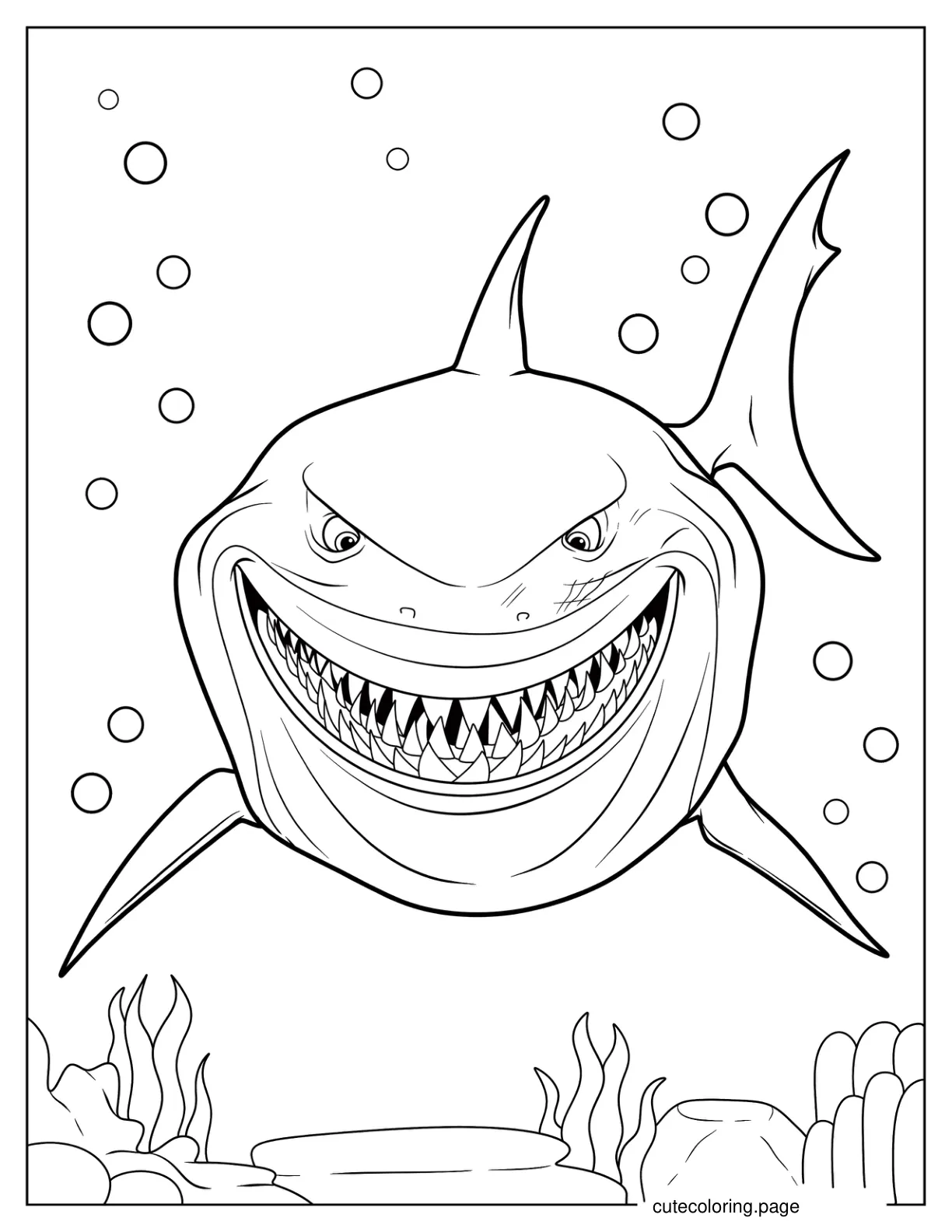 Finding Nemo Shark Bruce Coloring Page coloring page