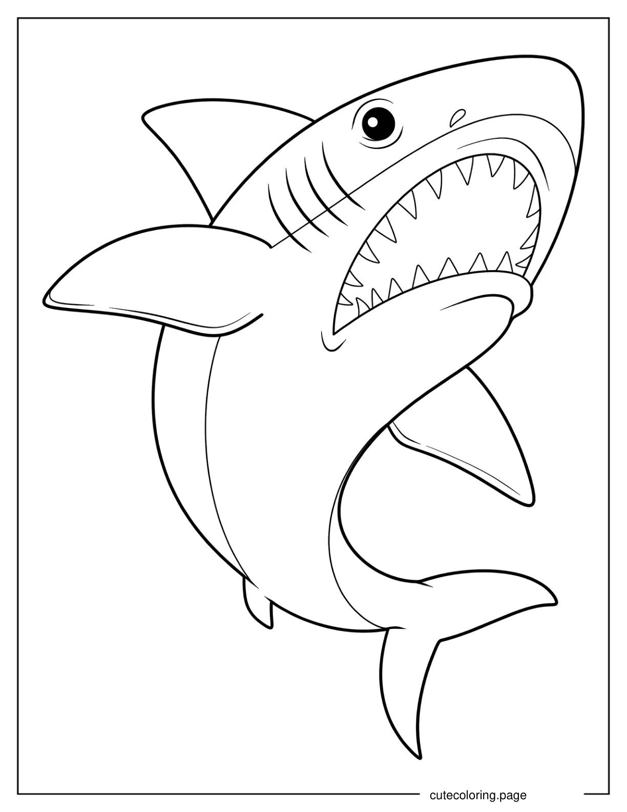 Great Shark Outline Coloring Sheet For Kids coloring page