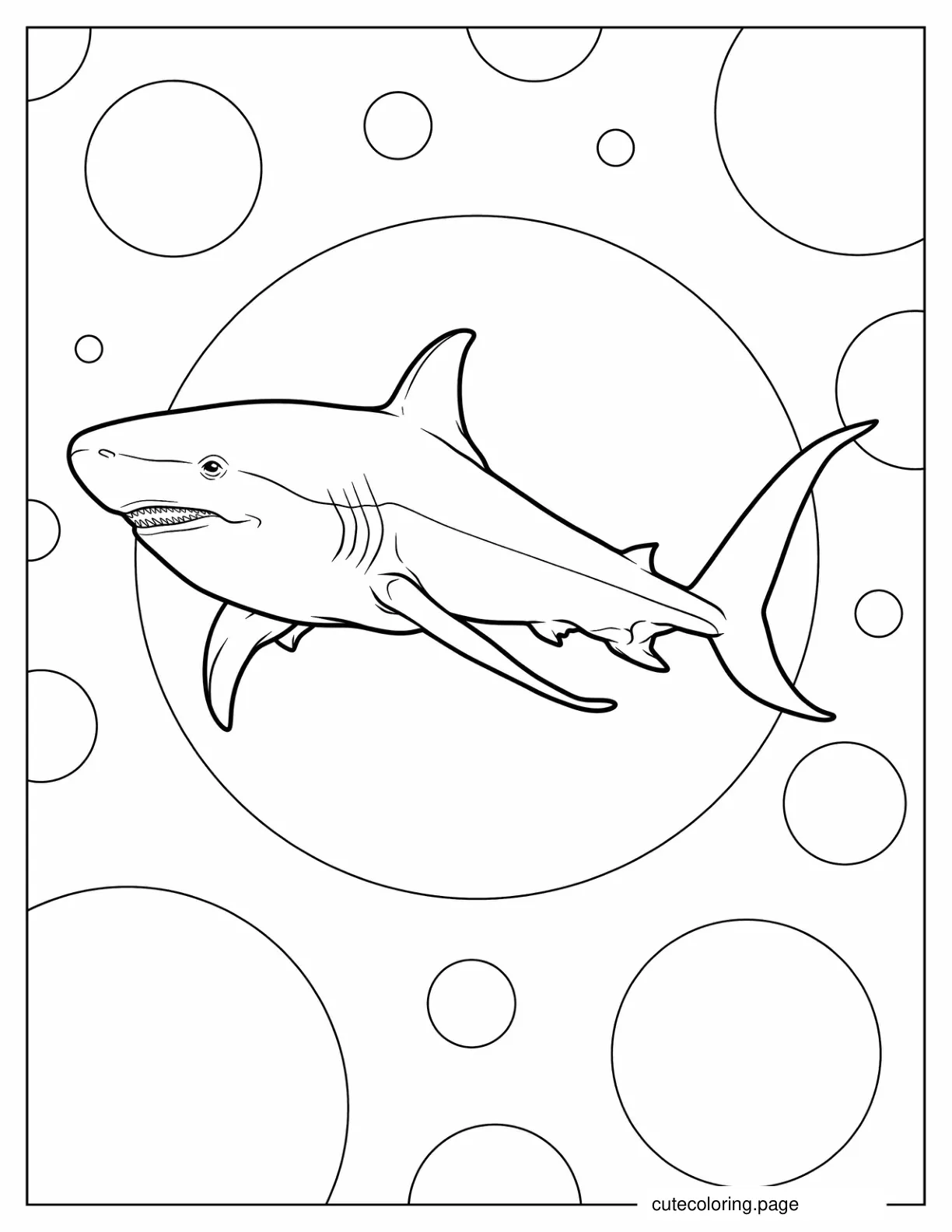 Realistic Shark Coloring Page For Kids coloring page