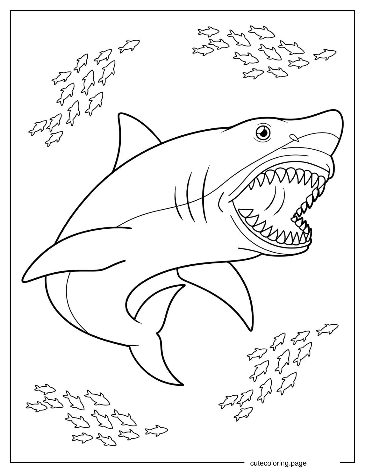 Scary Cartoon Shark Coloring Page coloring page