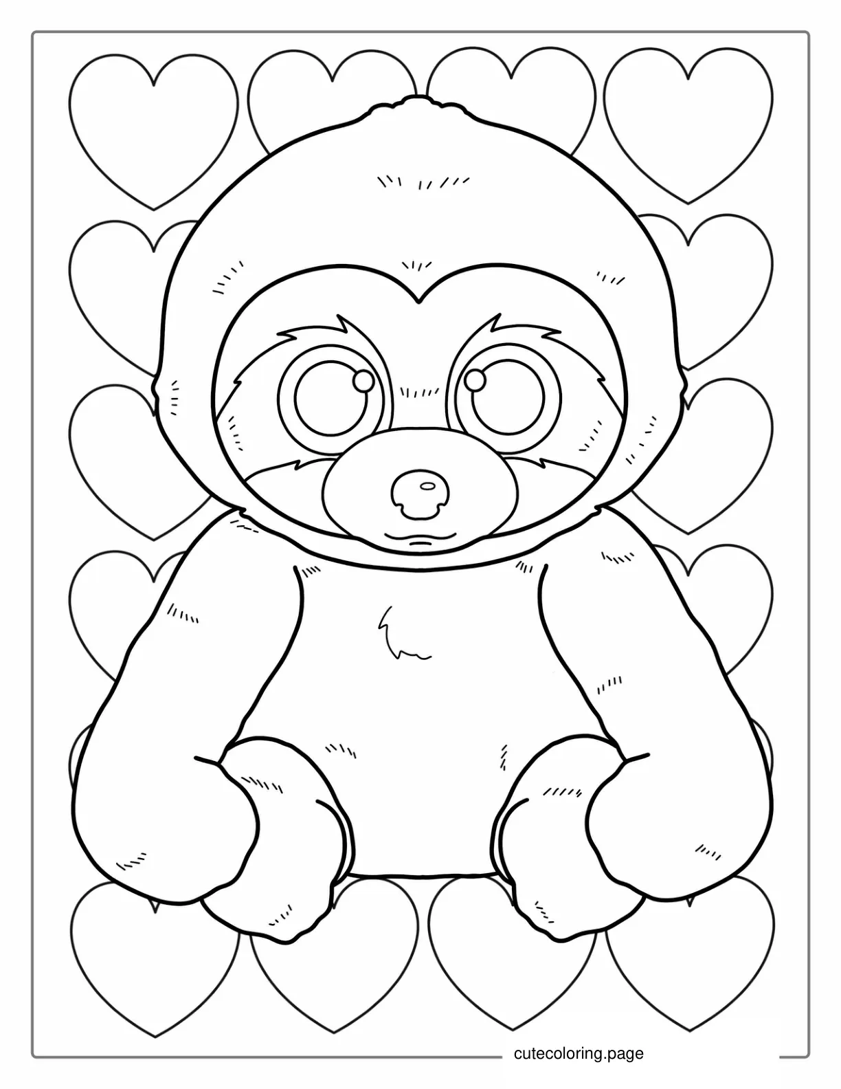 Easy Sloth Coloring Page For Kids coloring page