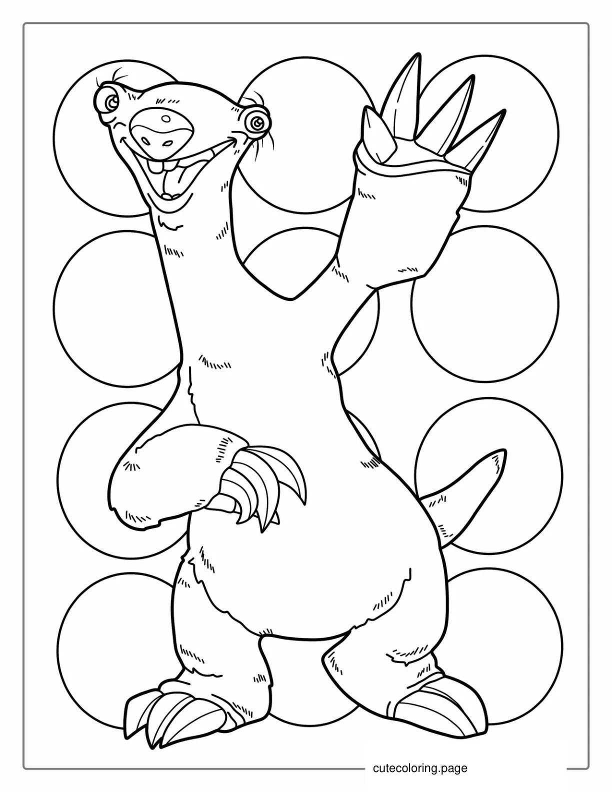 Sid The Sloth From Ice Age To Color coloring page