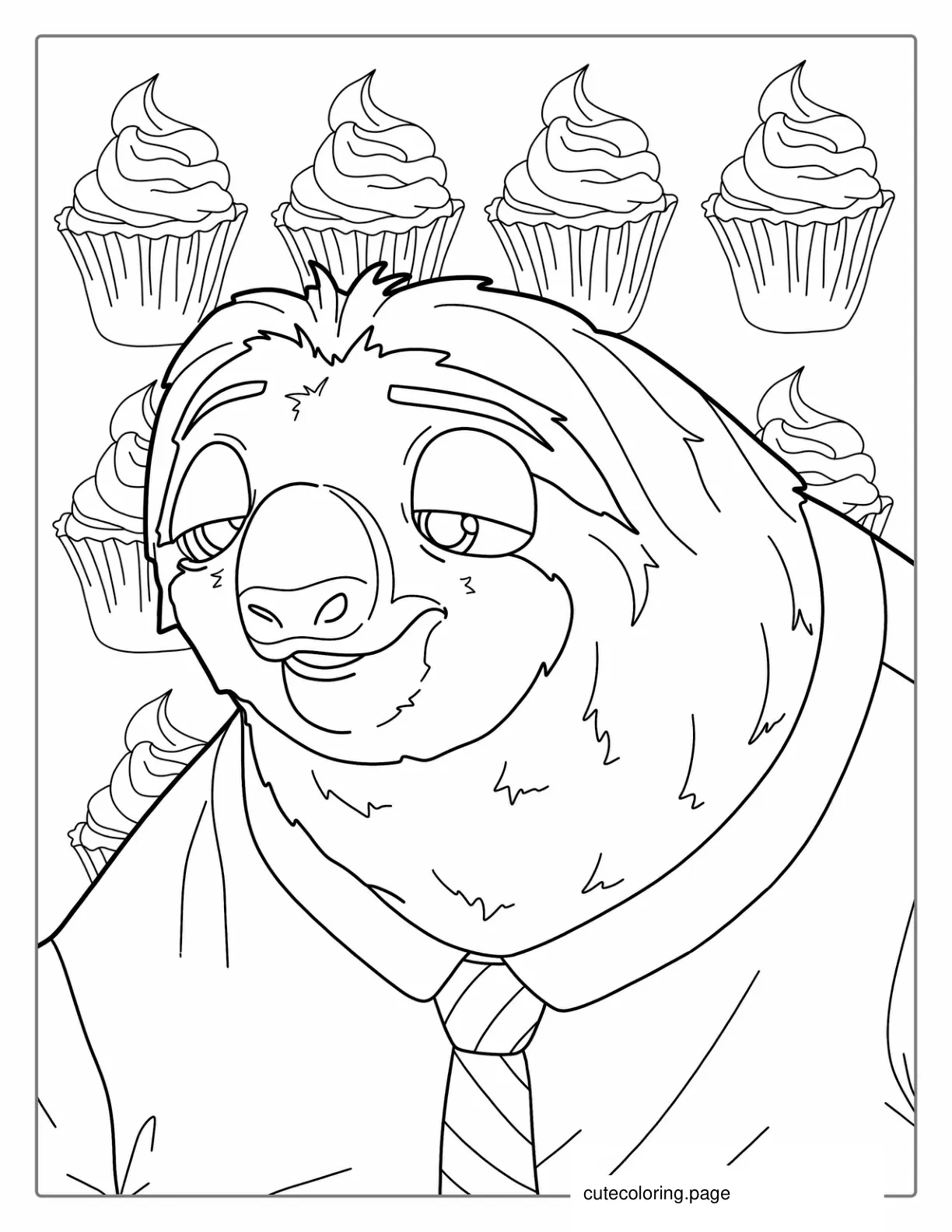 Sloth From Zootopia Coloring Sheet coloring page