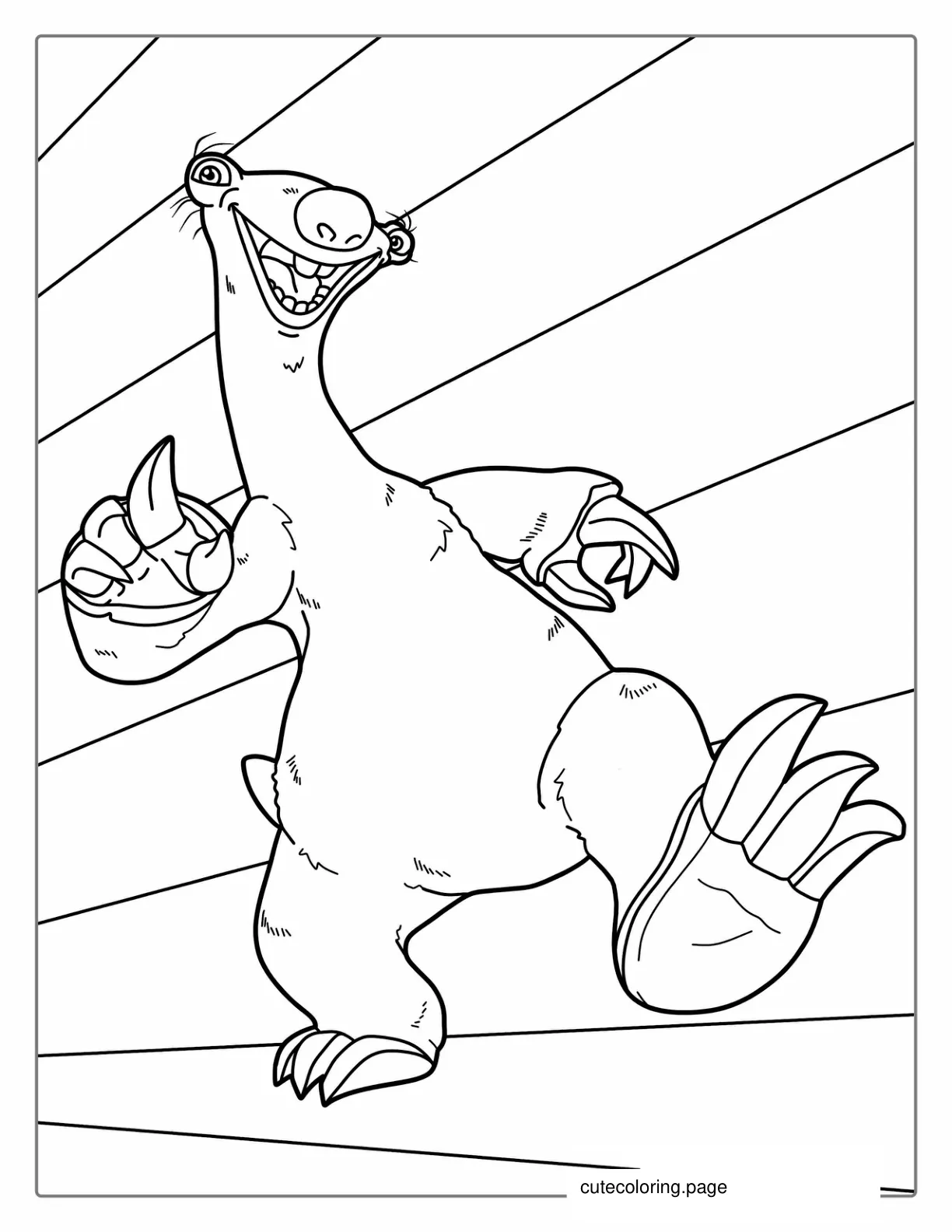 Sloth Sid From Ice Age Coloring Page coloring page