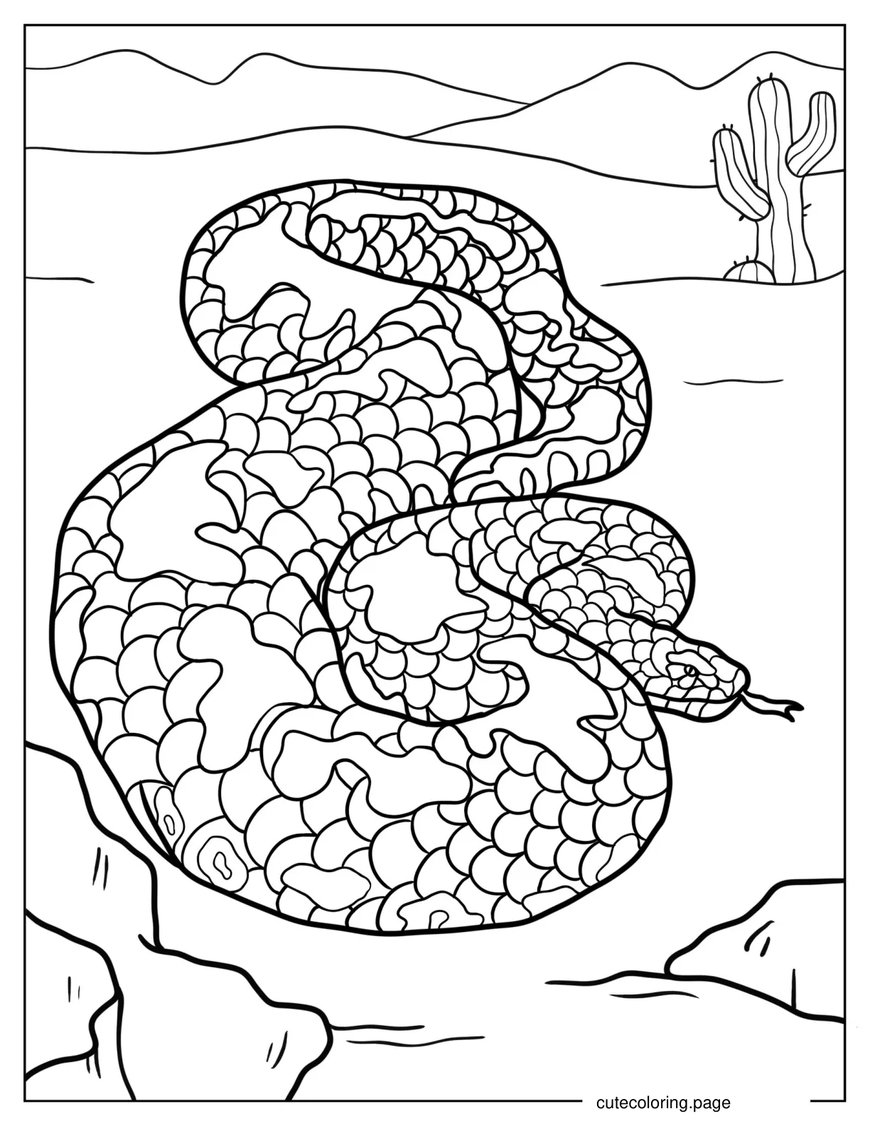 Boa Constrictor Snake To Color coloring page