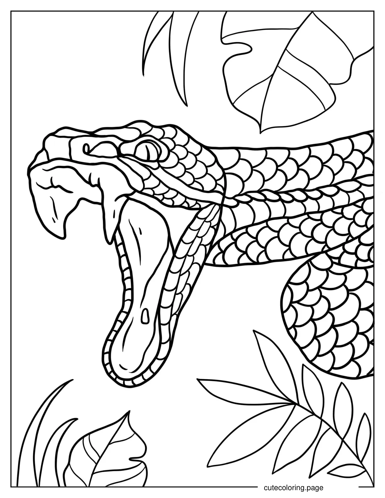 Coloring Page Of Snake Attacking Prey coloring page