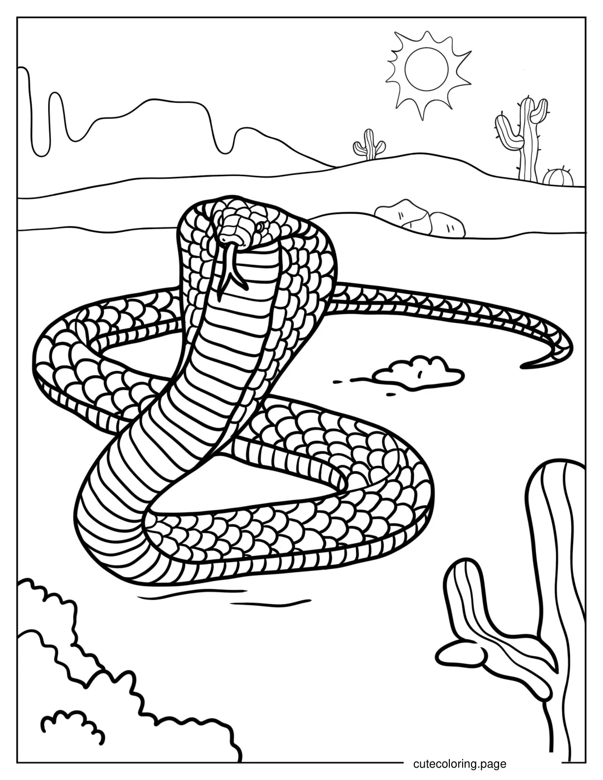 Coloring Sheet Of King Cobra Snake coloring page