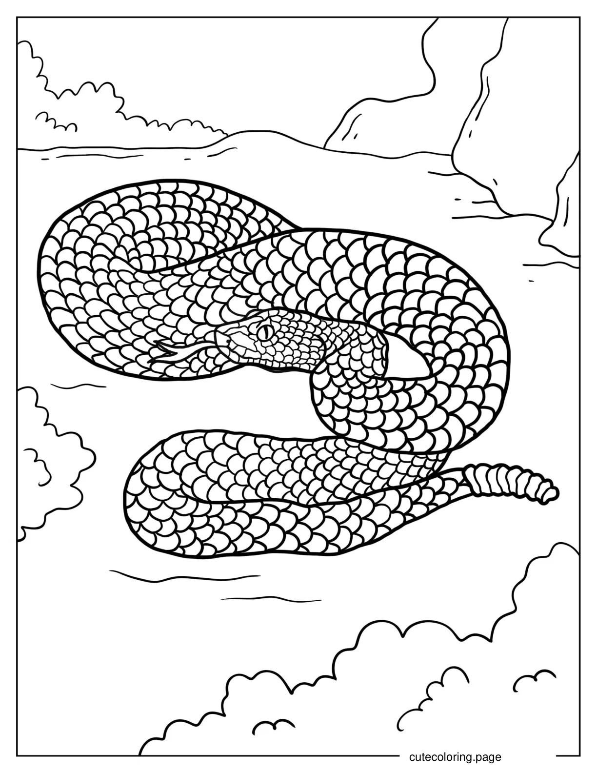 Deadly Rattlesnake To Color In coloring page