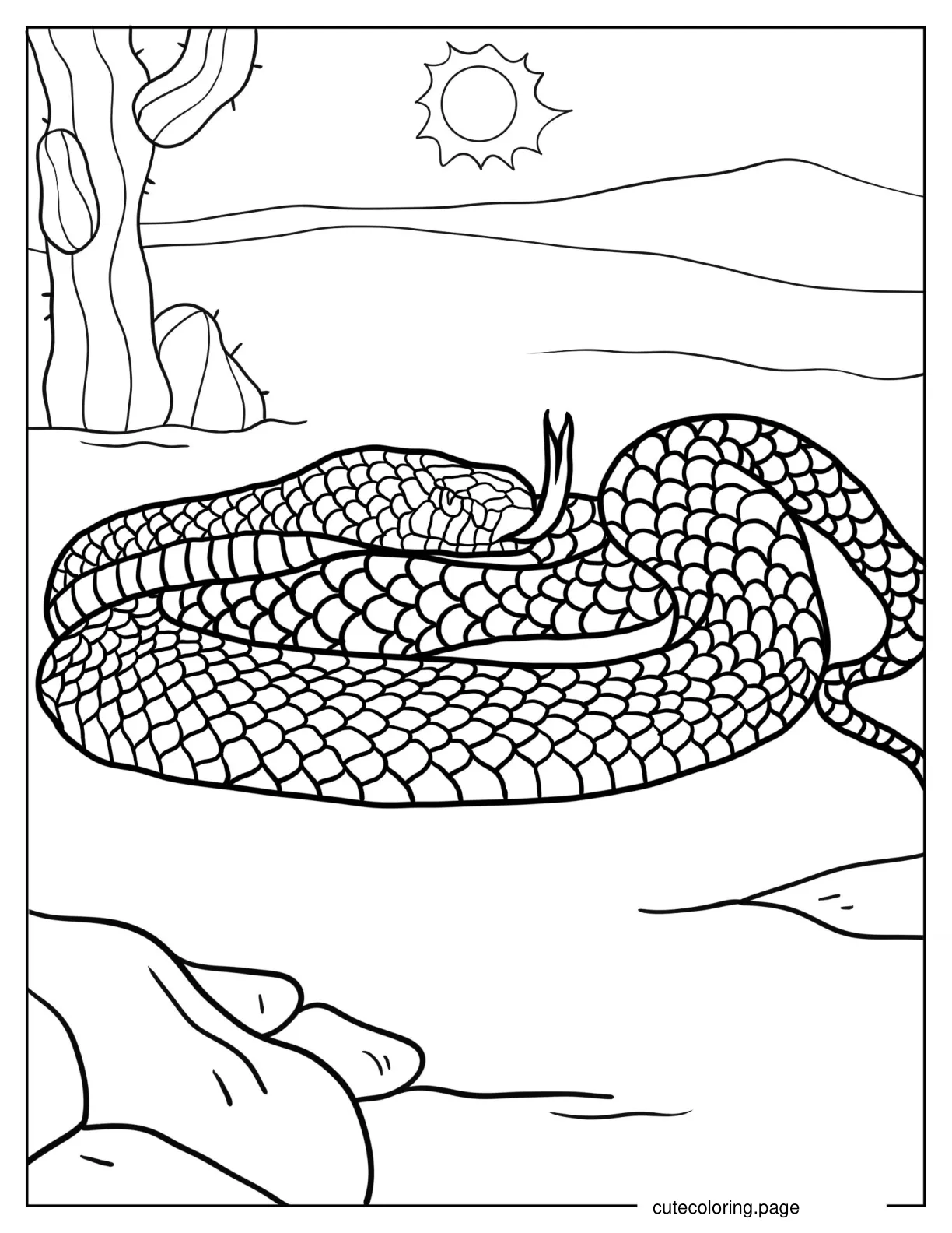 Deadly Viper Snake To Color coloring page