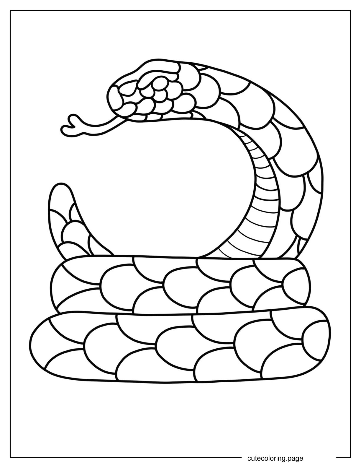 Easy Outline Of Snake To Color For Preschoolers coloring page