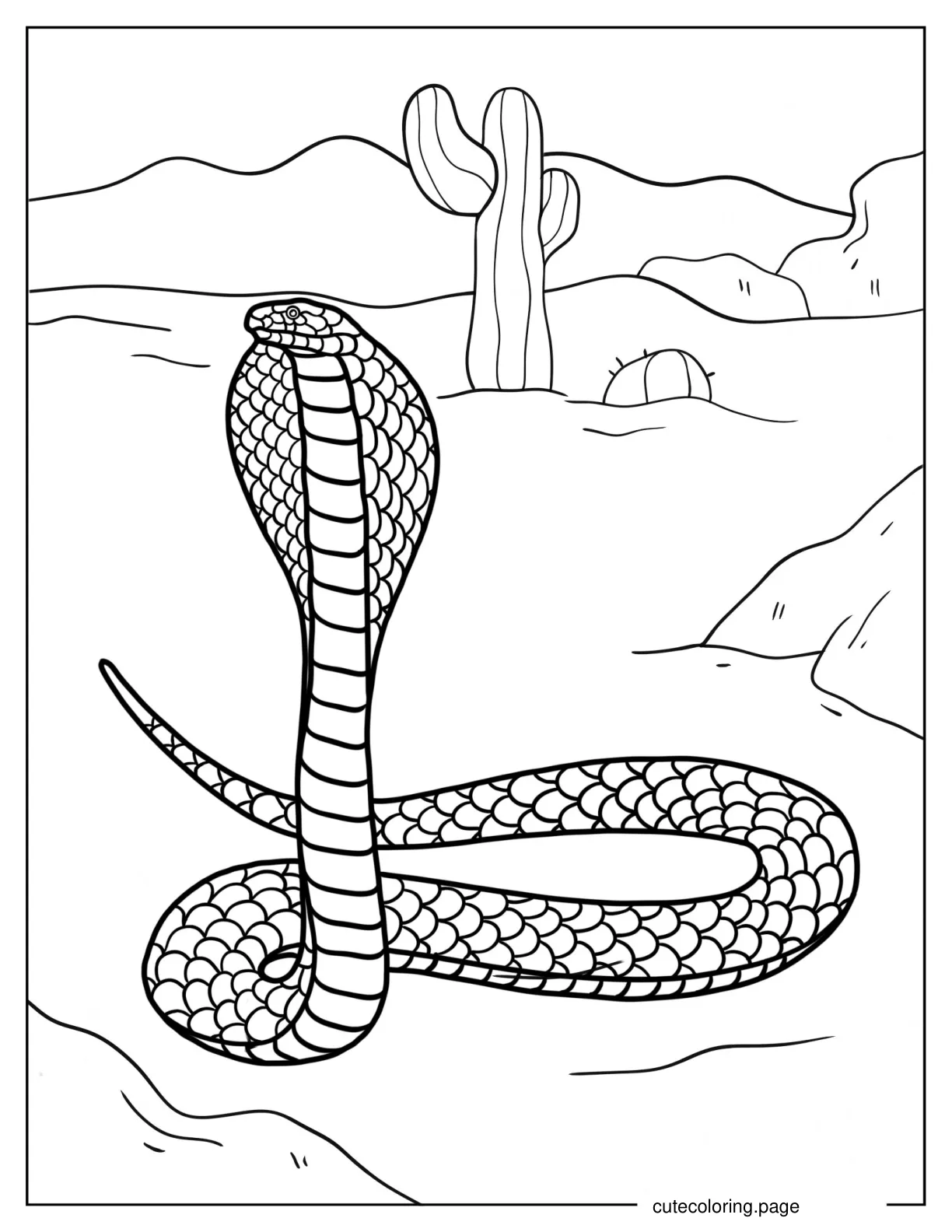 Indian Cobra Snake To Color In coloring page