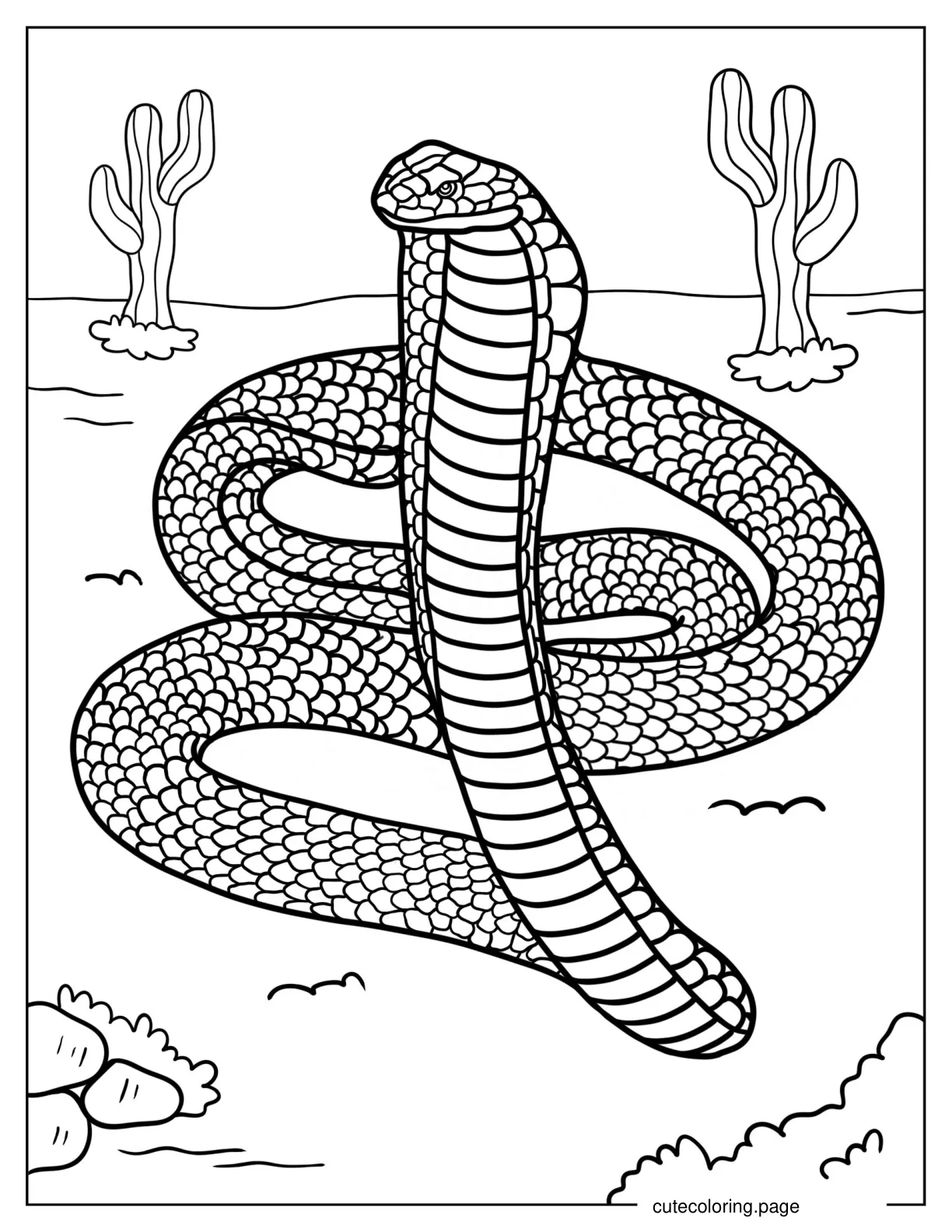 King Cobra Snake To Color coloring page