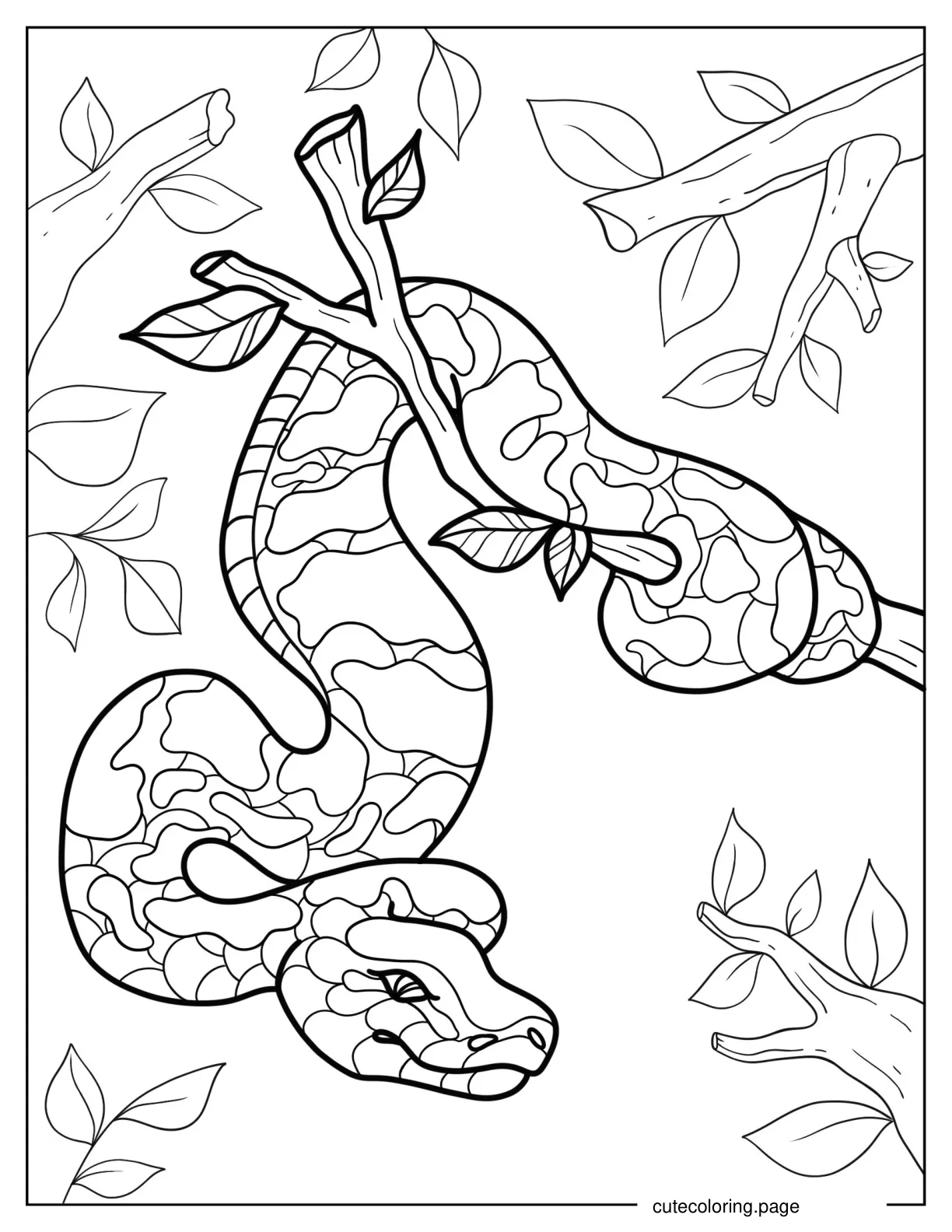 Python Hanging From Tree coloring page