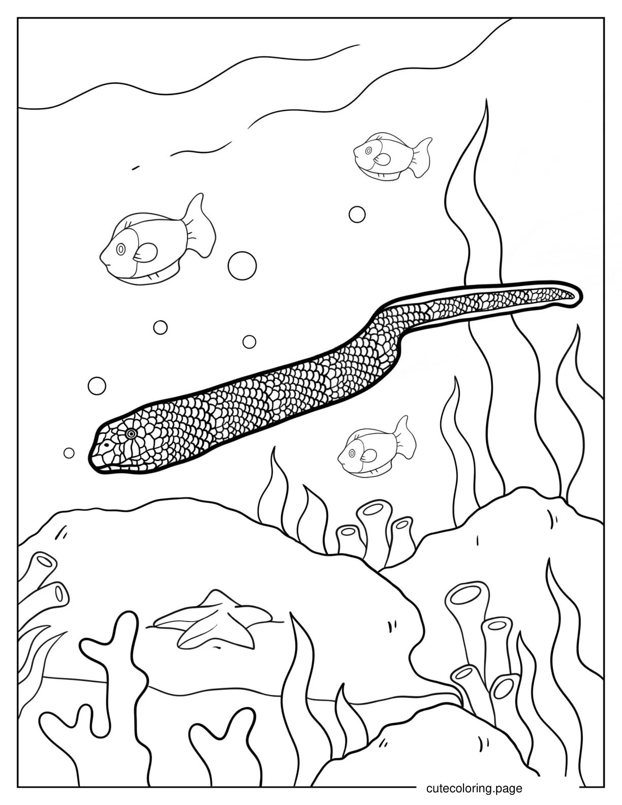 Sea Snake Swimming In Ocean coloring page