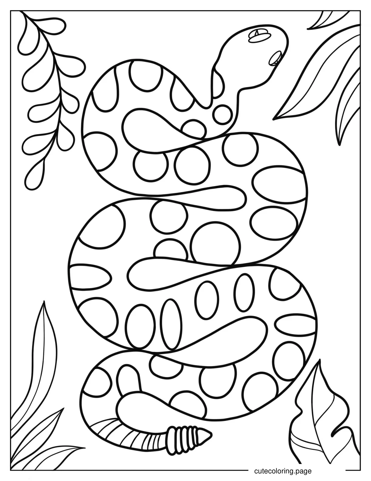 Simple Rattle Snake To Color coloring page