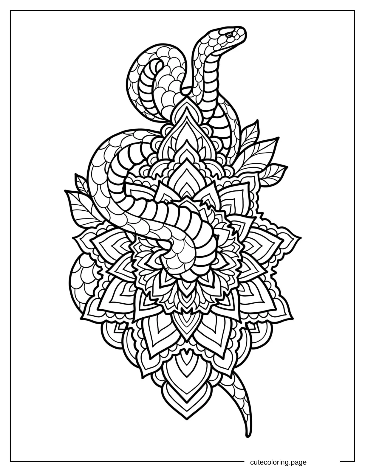 Snake Mandala To Color For Adults coloring page