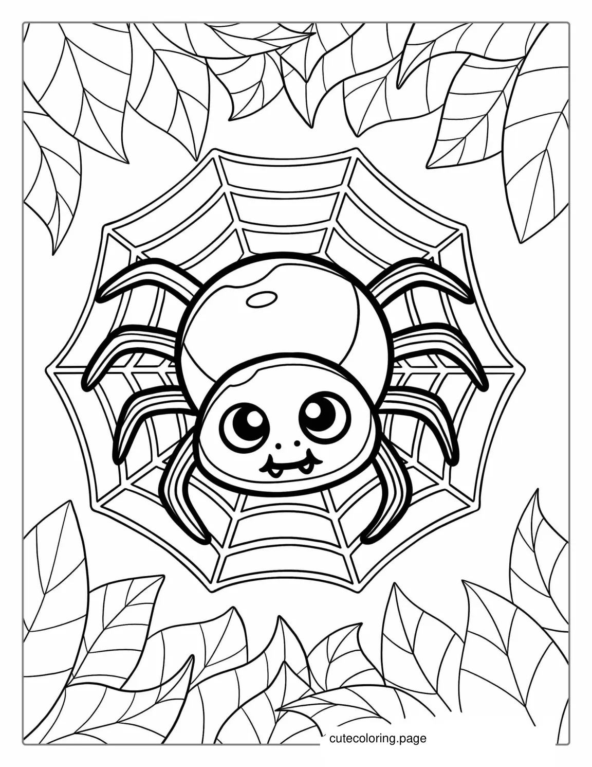 Simple Outline Of Cute Spider For Preschoolers coloring page