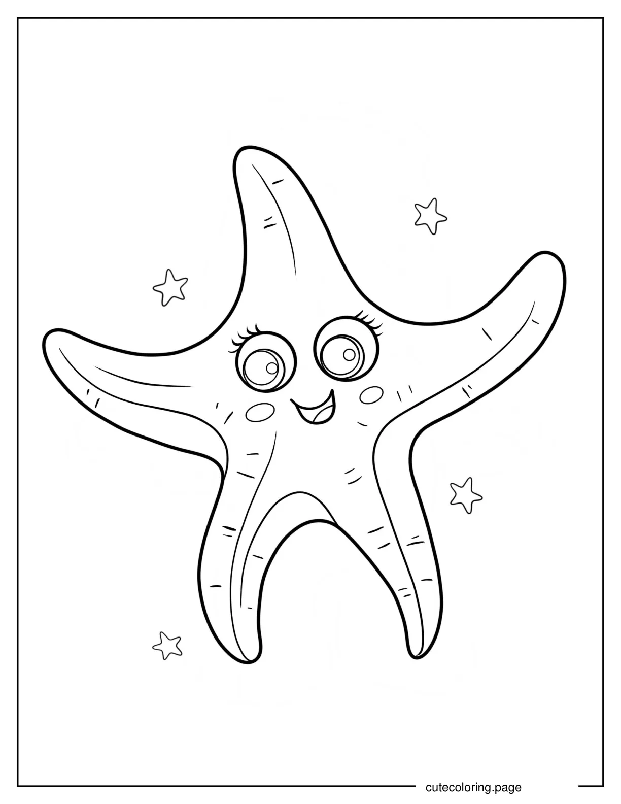 Kawaii Female Starfish Coloring Page coloring page