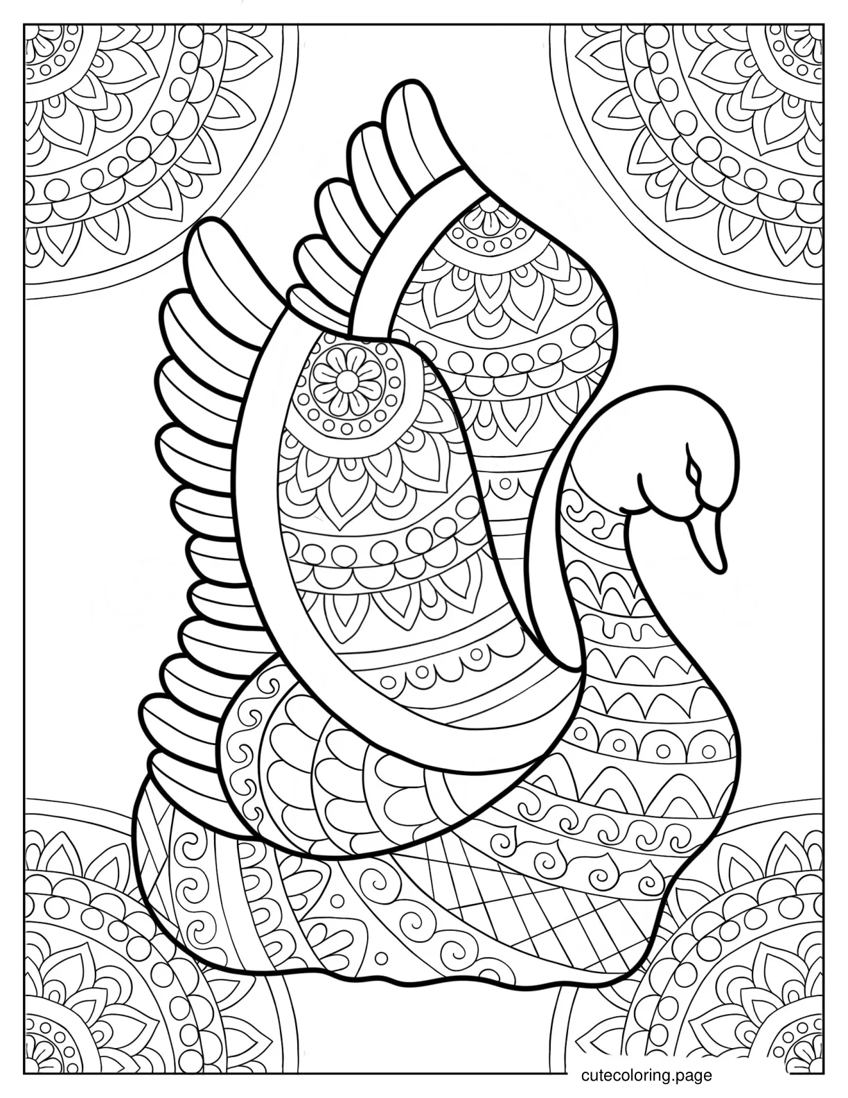 Swan Mandala coloring page