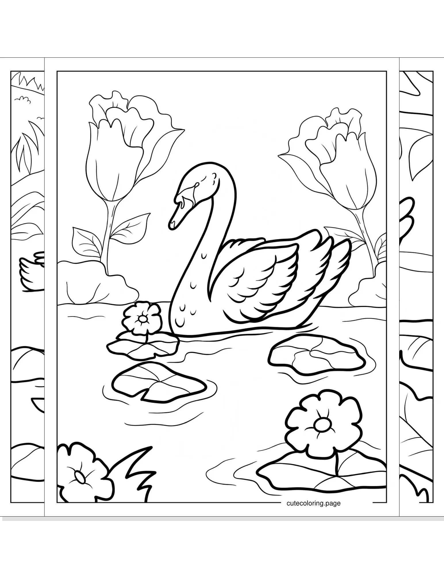 swan coloring pages coloring page