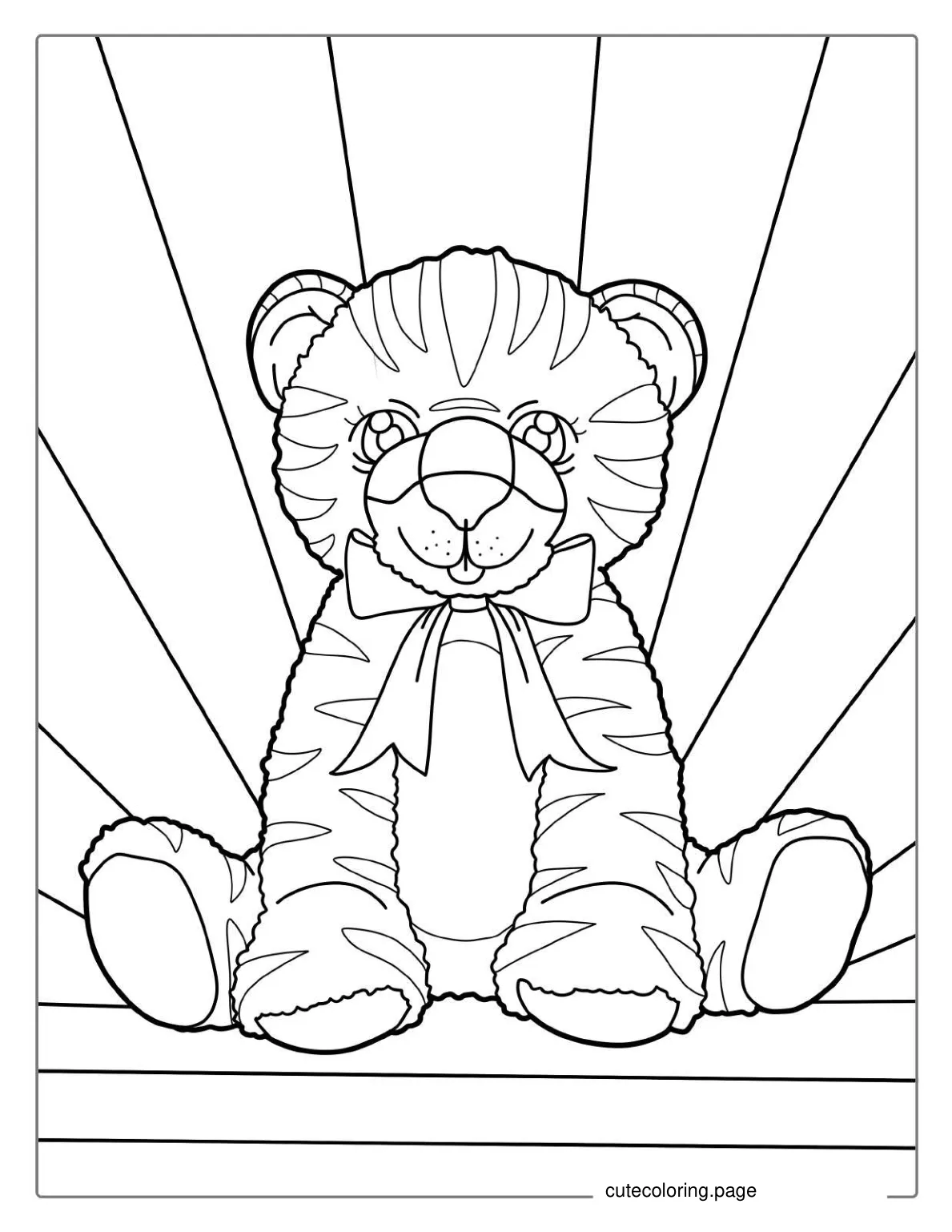 Easy Tiger Outline To Color For Kids coloring page