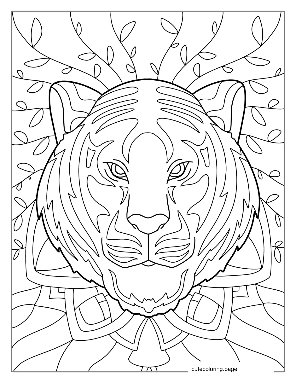 Mandala Tiger Coloring Page coloring page