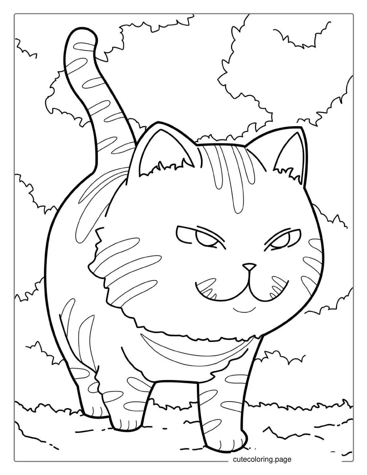 Tiger Cartoon Coloring Page For Kids coloring page