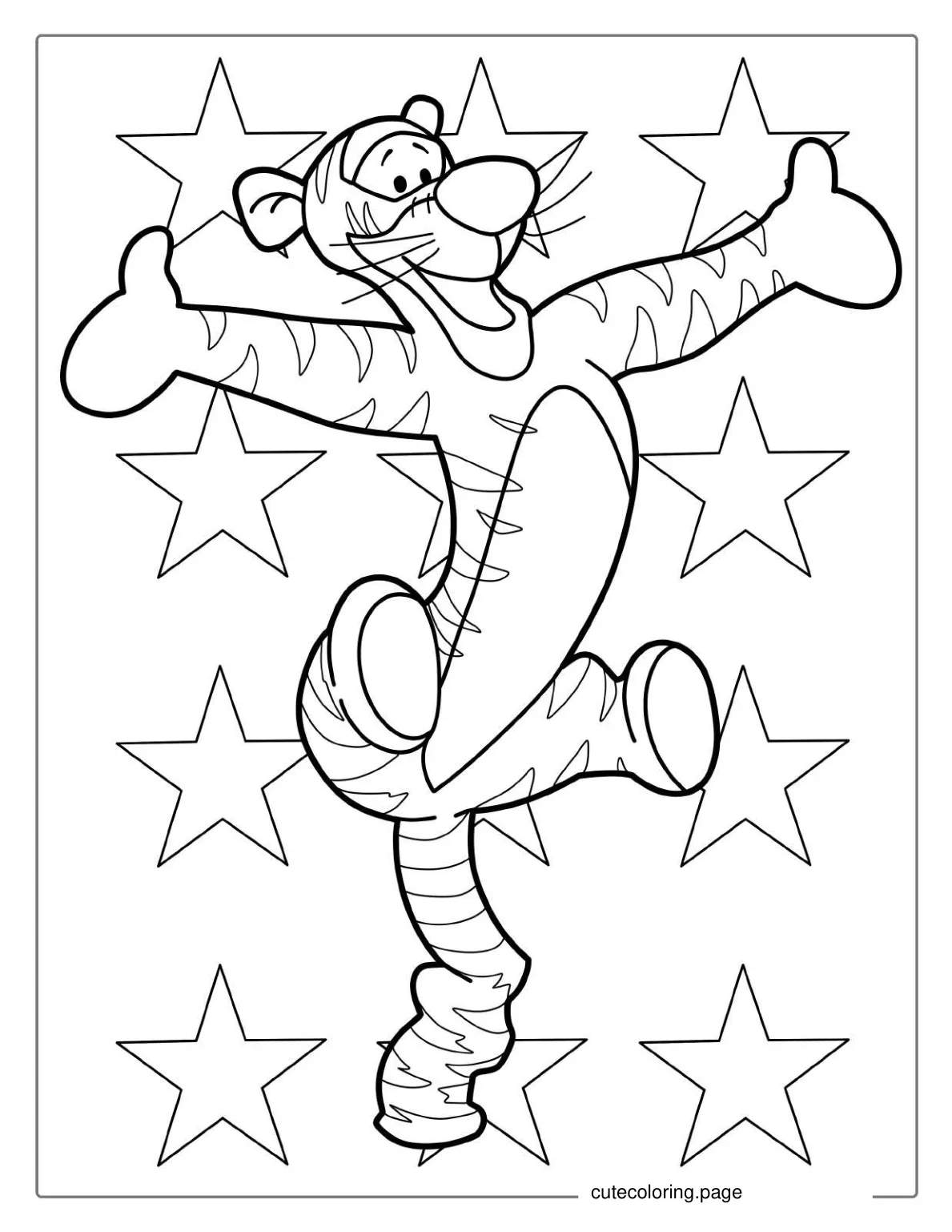 Winnie the Pooh Tiger Coloring Page For Kids coloring page