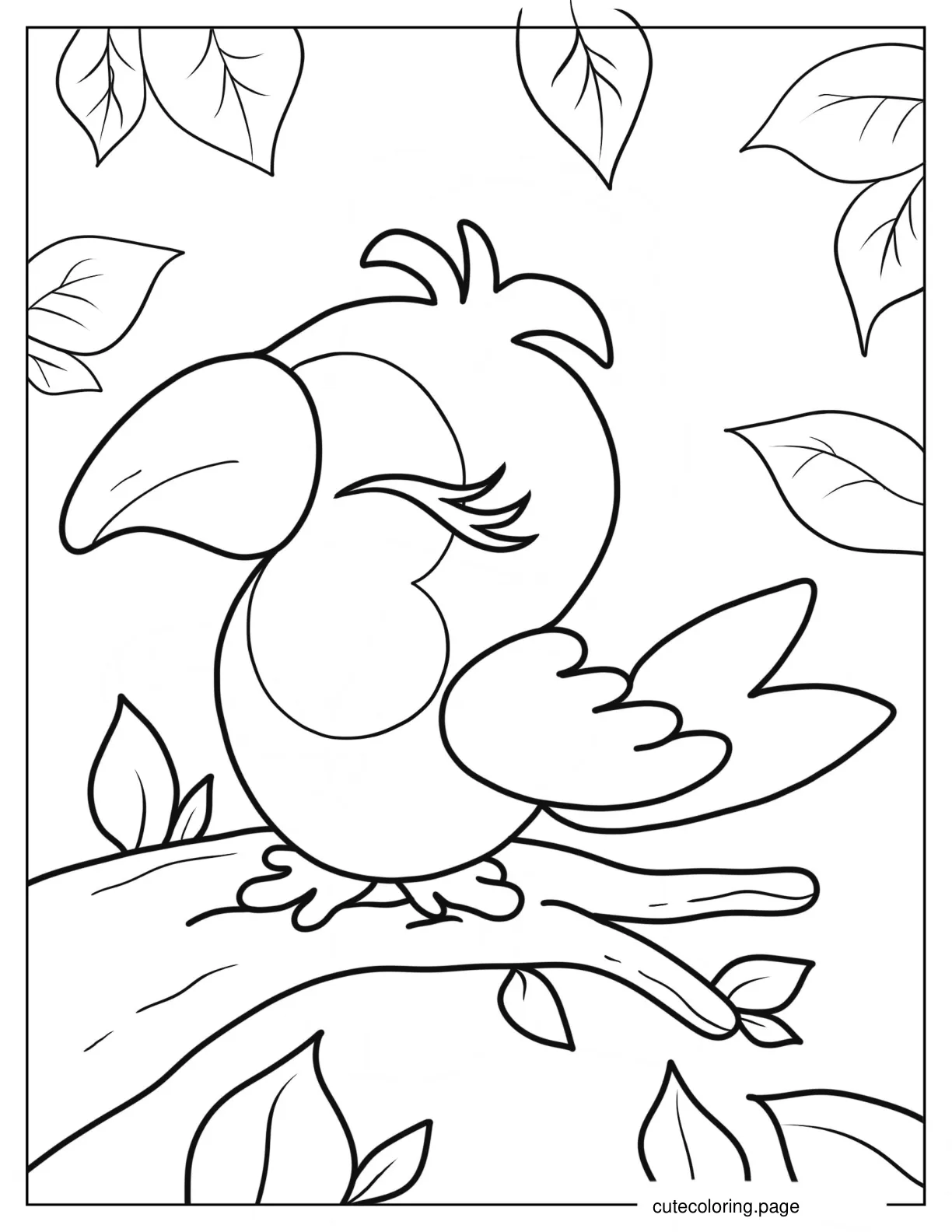 Cute Baby Toucan Coloring Sheet 1 coloring page