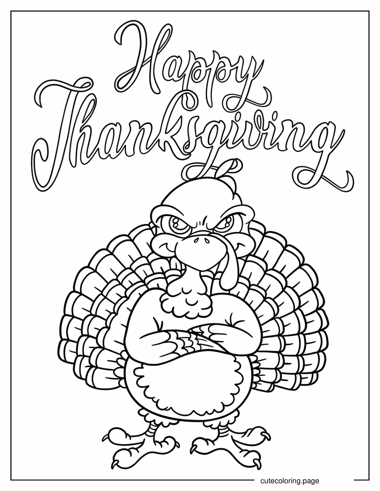 Cool Thanksgiving Turkey Coloring Sheet coloring page