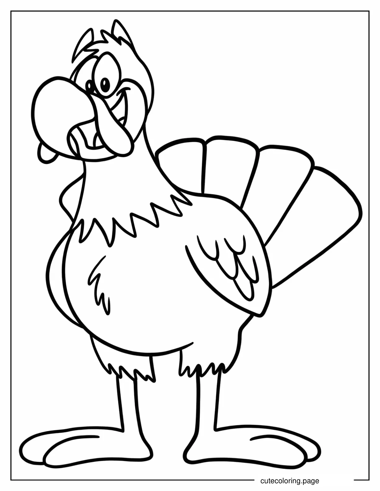 Easy Cartoon Turkey Coloring In coloring page