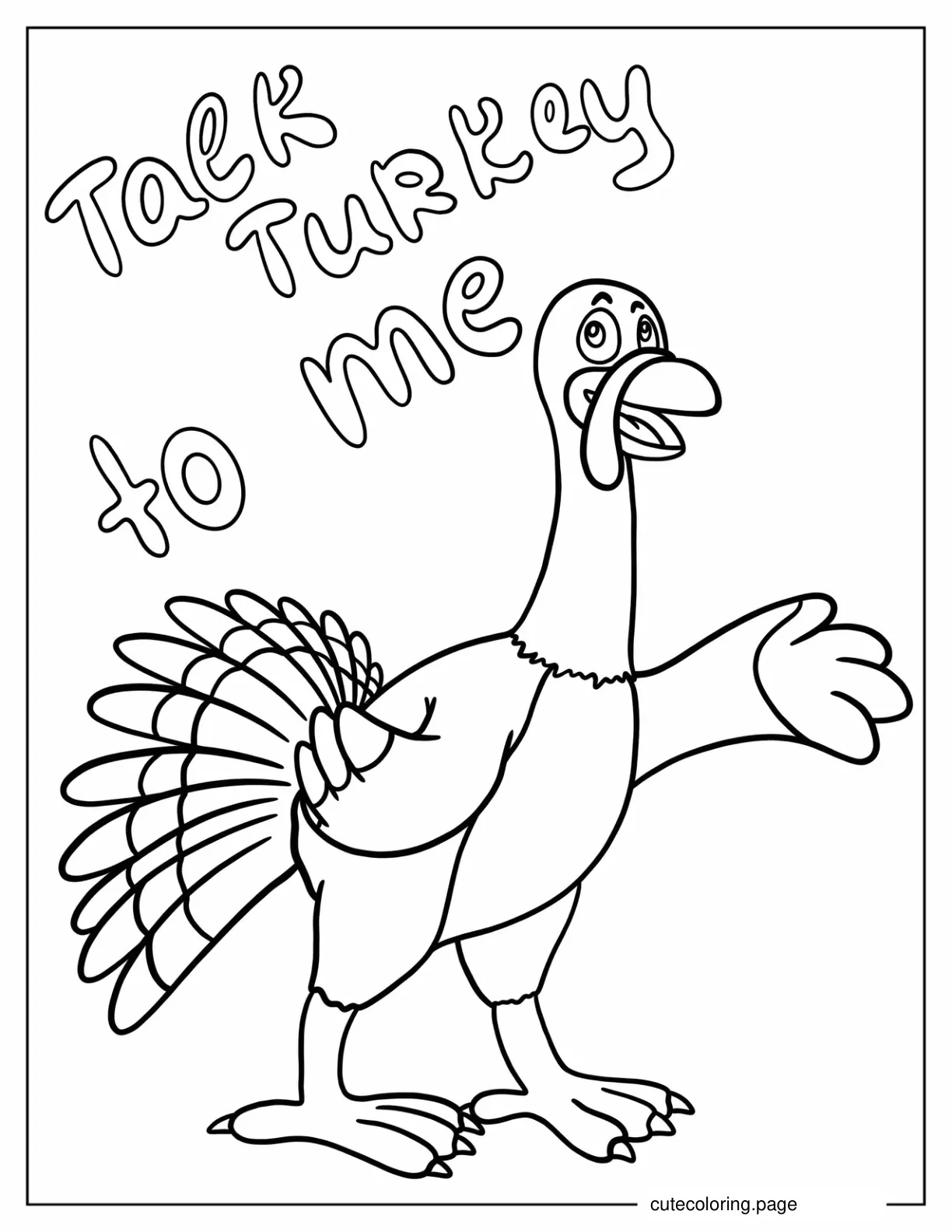 Easy Turkey Coloring Sheet For Preschoolers coloring page