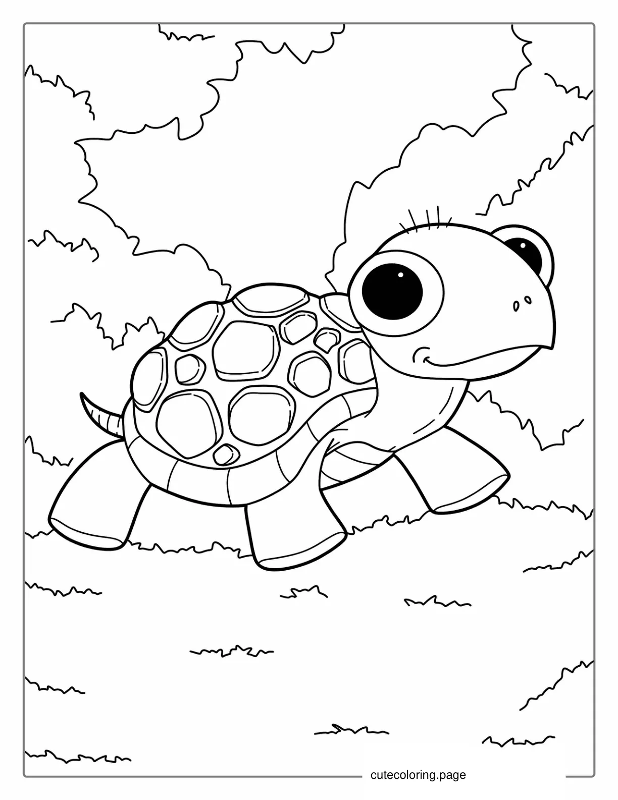 Cute Baby Turtle With Bumpy Shell coloring page