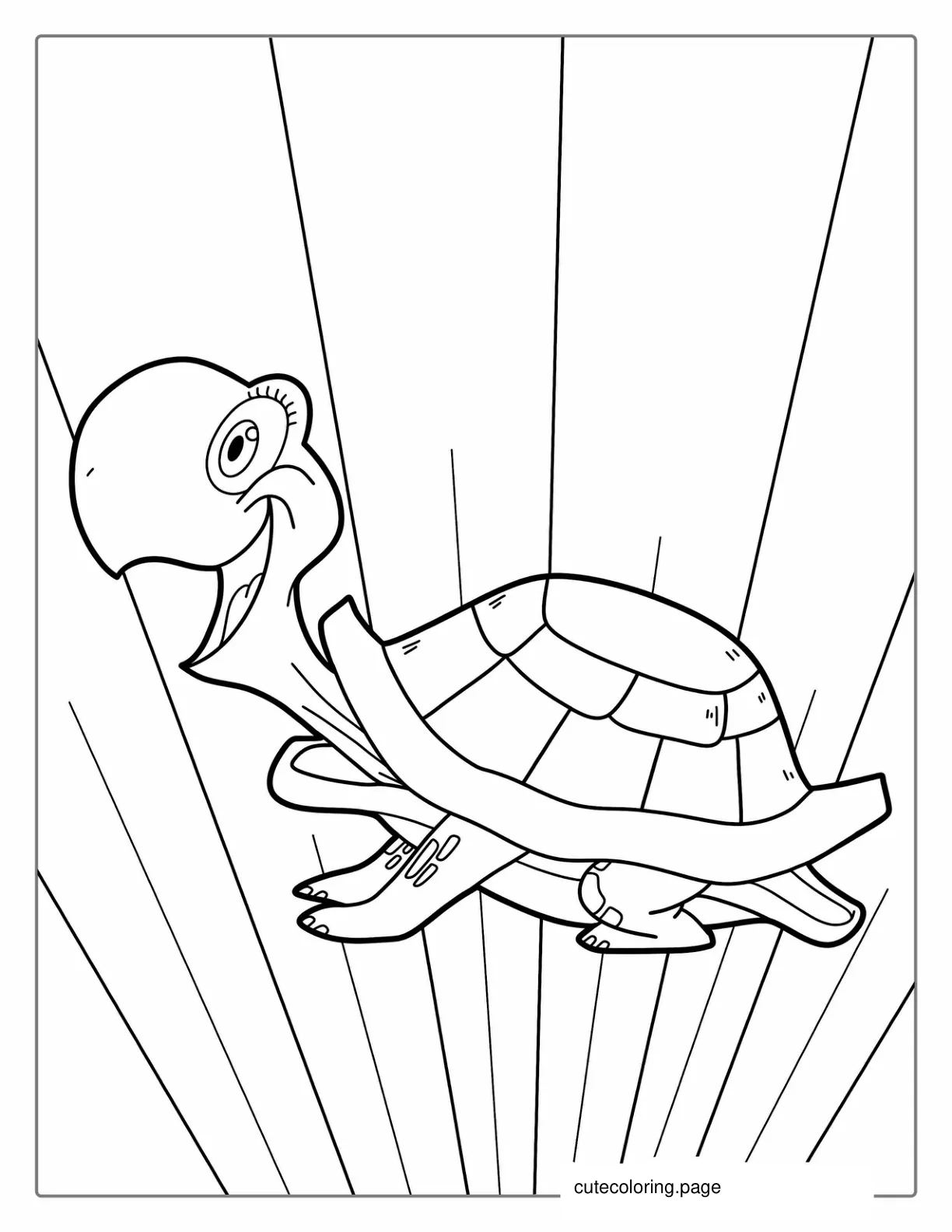 Easy Coloring Page Of Cartoon Turtle coloring page