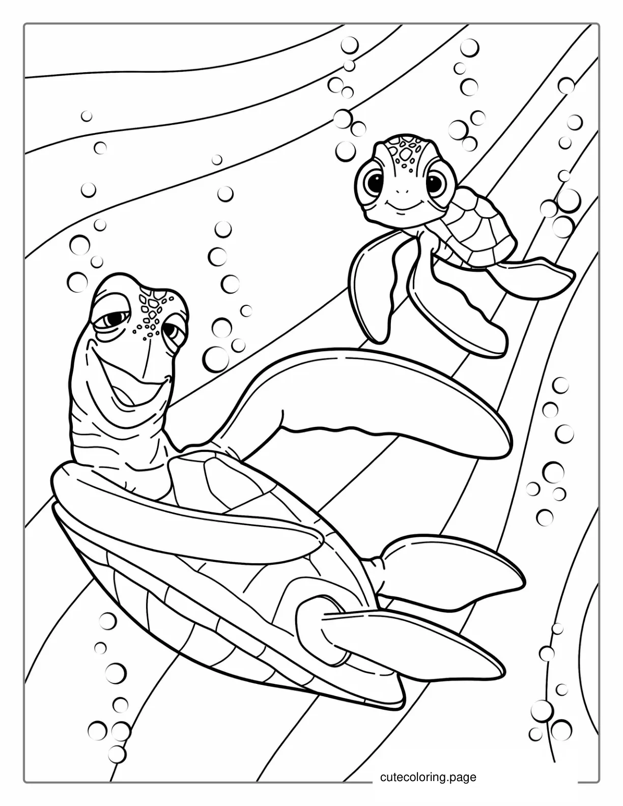 Finding Nemo Turtles Coloring Page For Kids coloring page